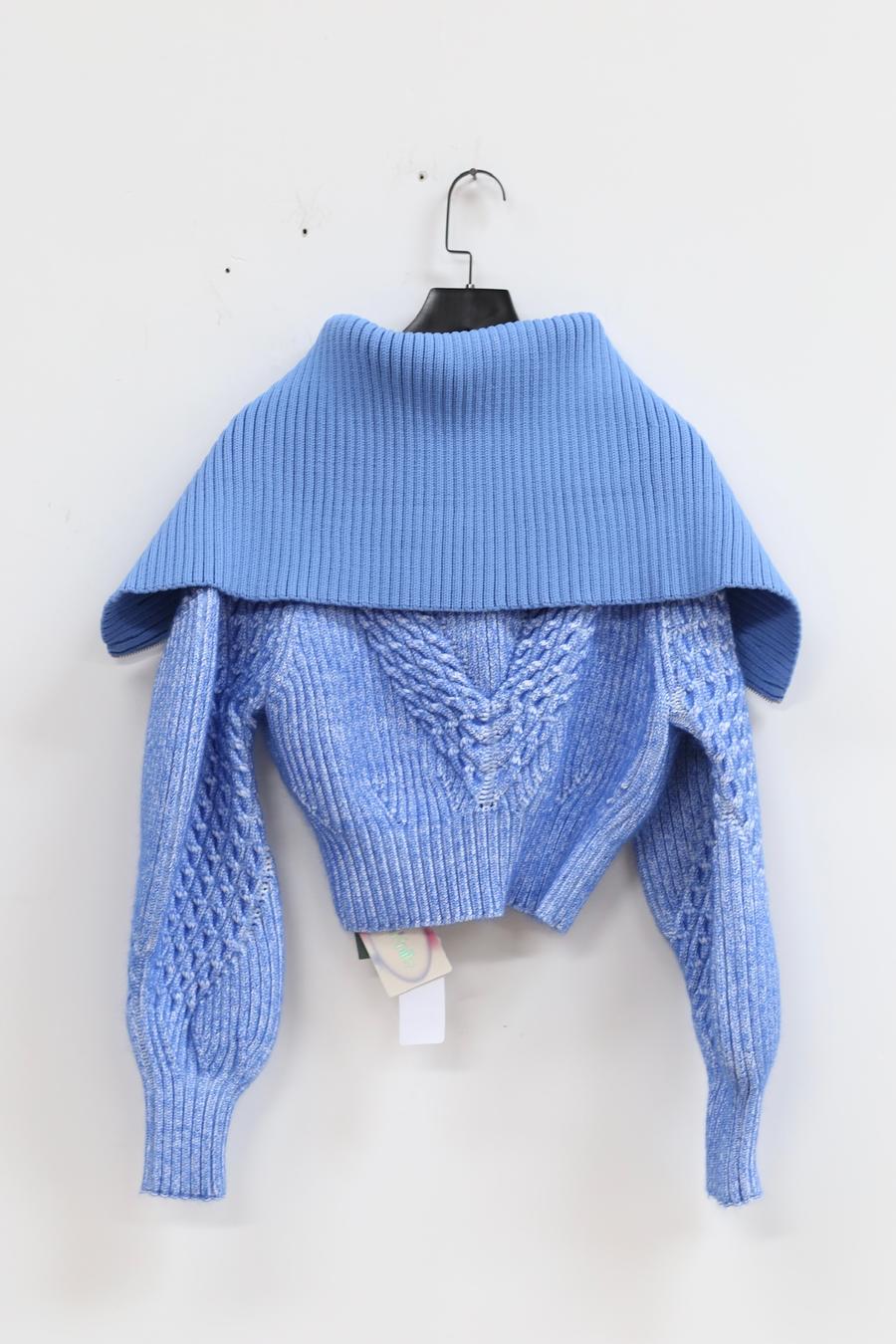 NAN KNITS Love Cable Jacket 22011075 Blue - Image 4