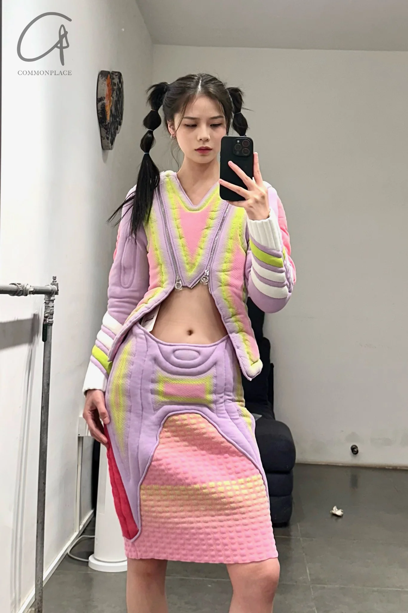 NAN KNITS mecha spliced expanded skirt 22011143 light purple - Image 6
