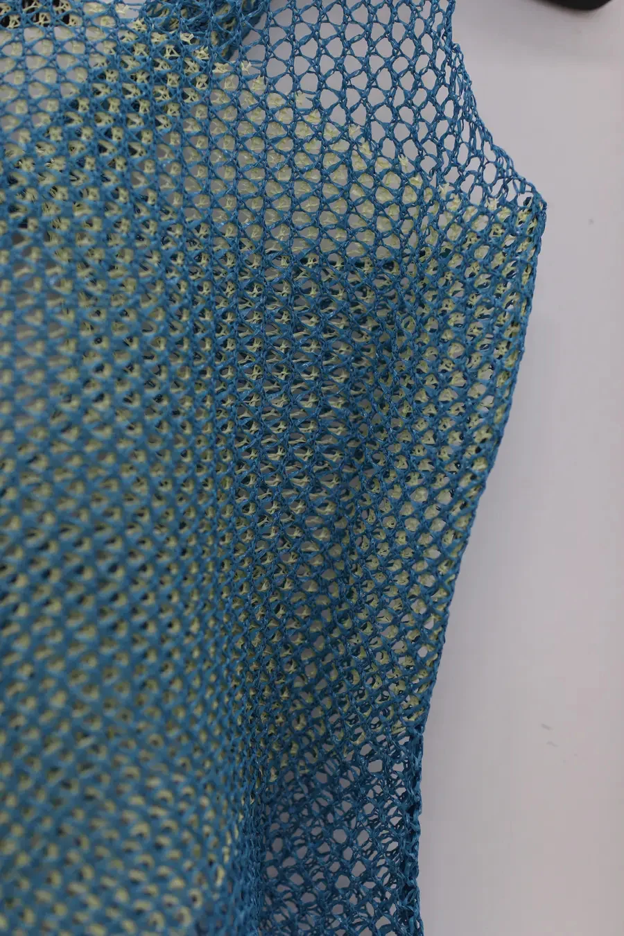 NAN KNITS Mesh Stacked Tank Top 21021842 Blue - Image 4