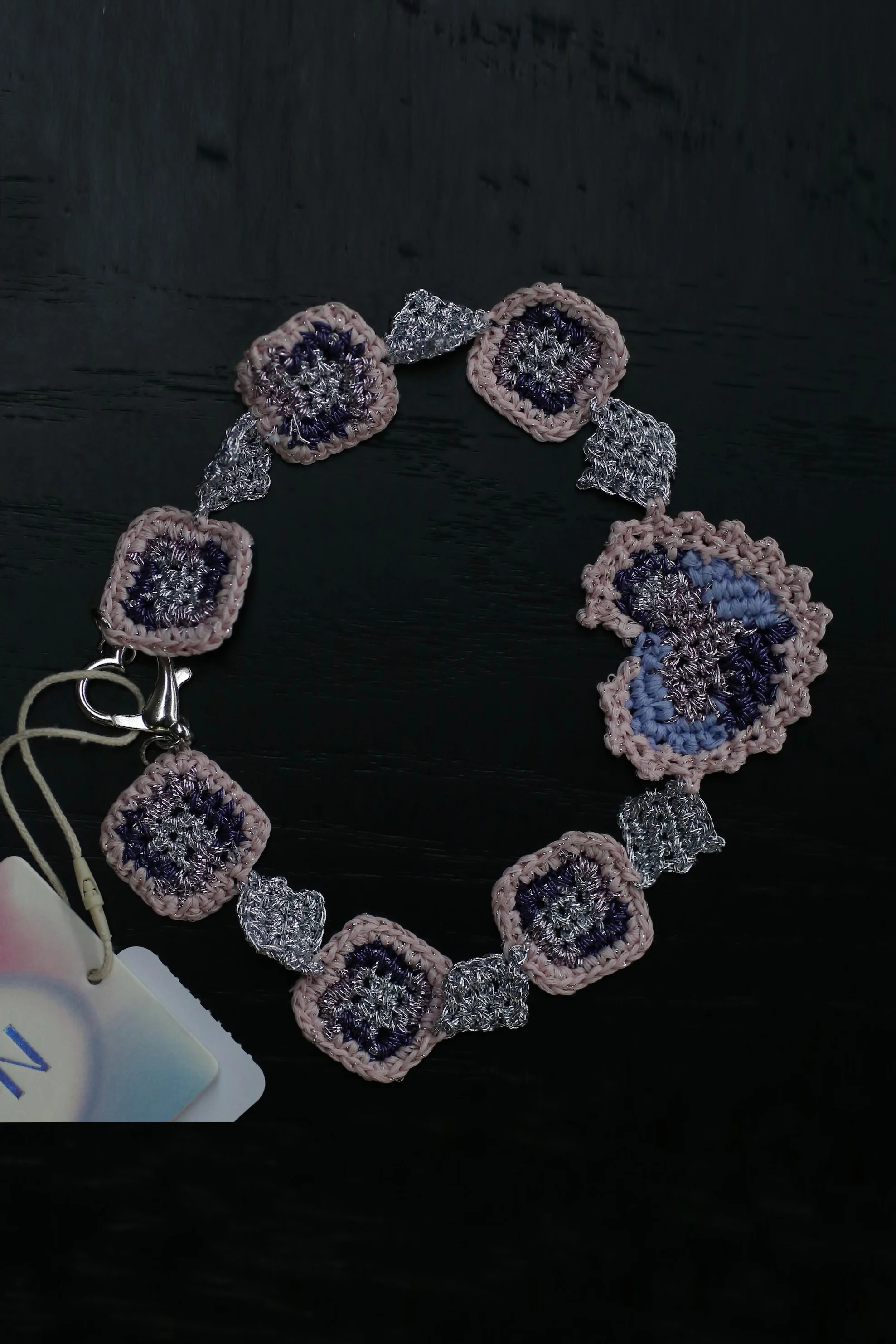 NAN KNITS pixel gem necklace N24SSACC09 pink PNK3 - Image 2