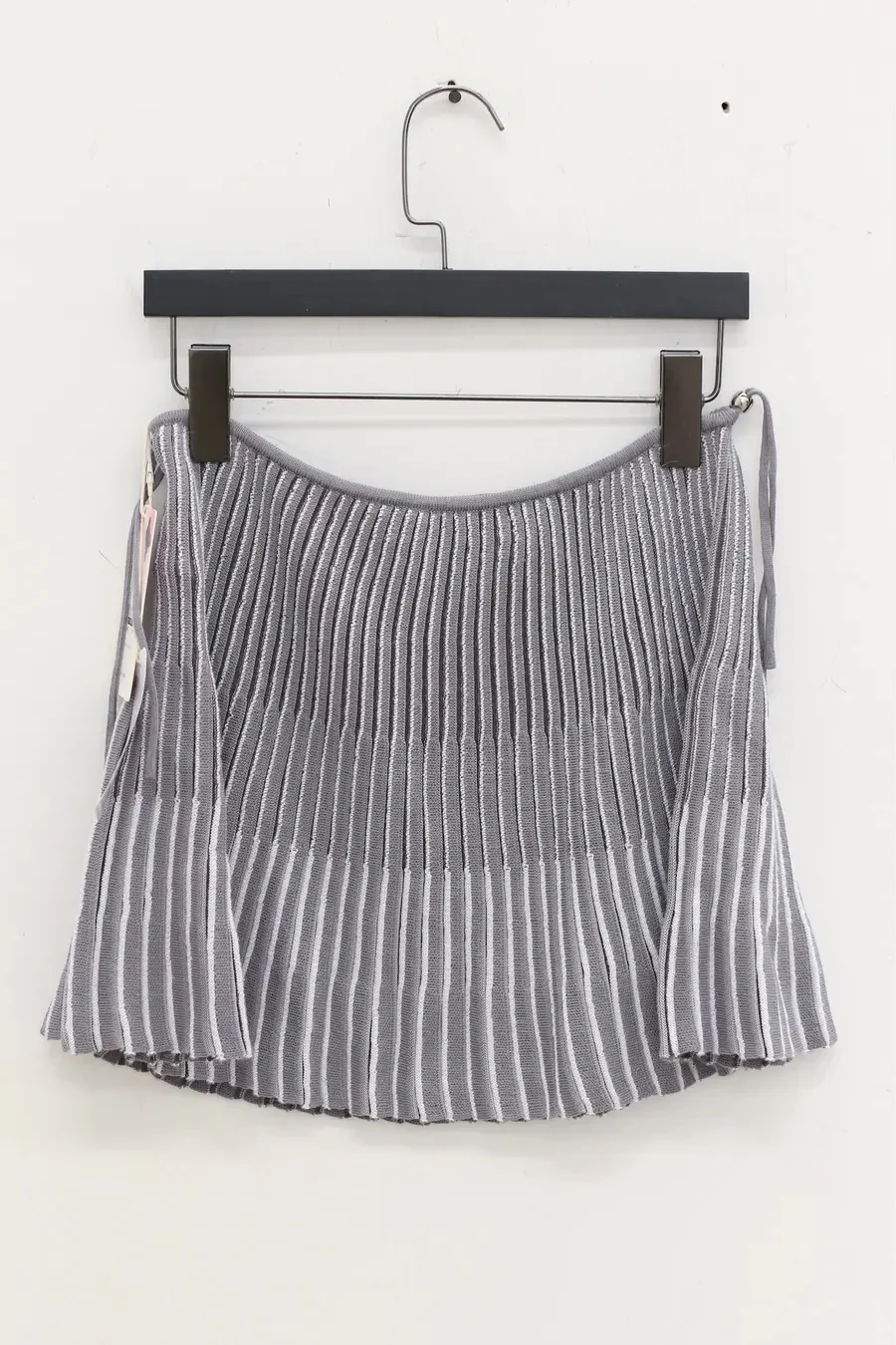 NAN KNITS pleated mini skirt 22111770 gray - Image 7