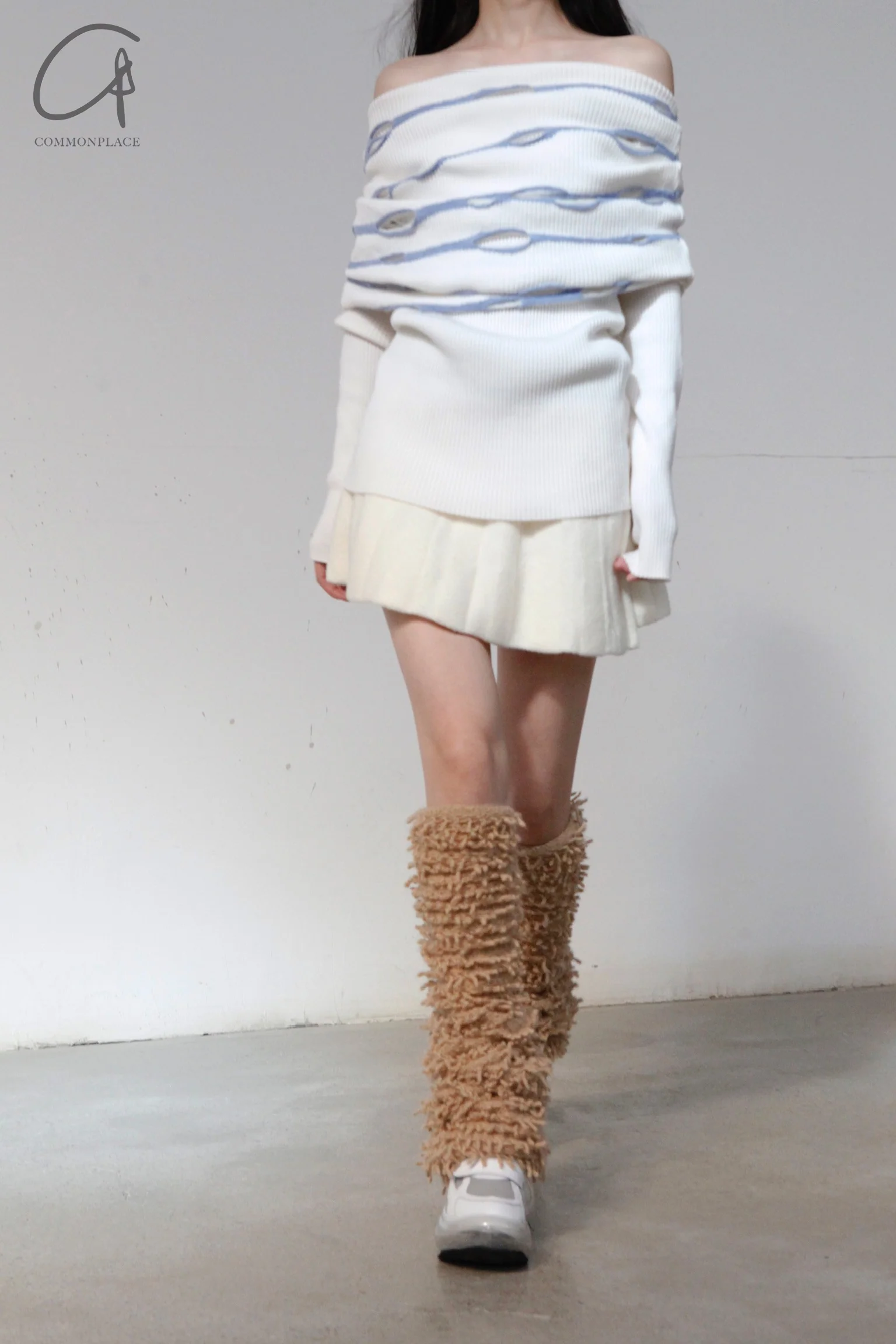 NAN KNITS pleated skirt 22111704 white - Image 7