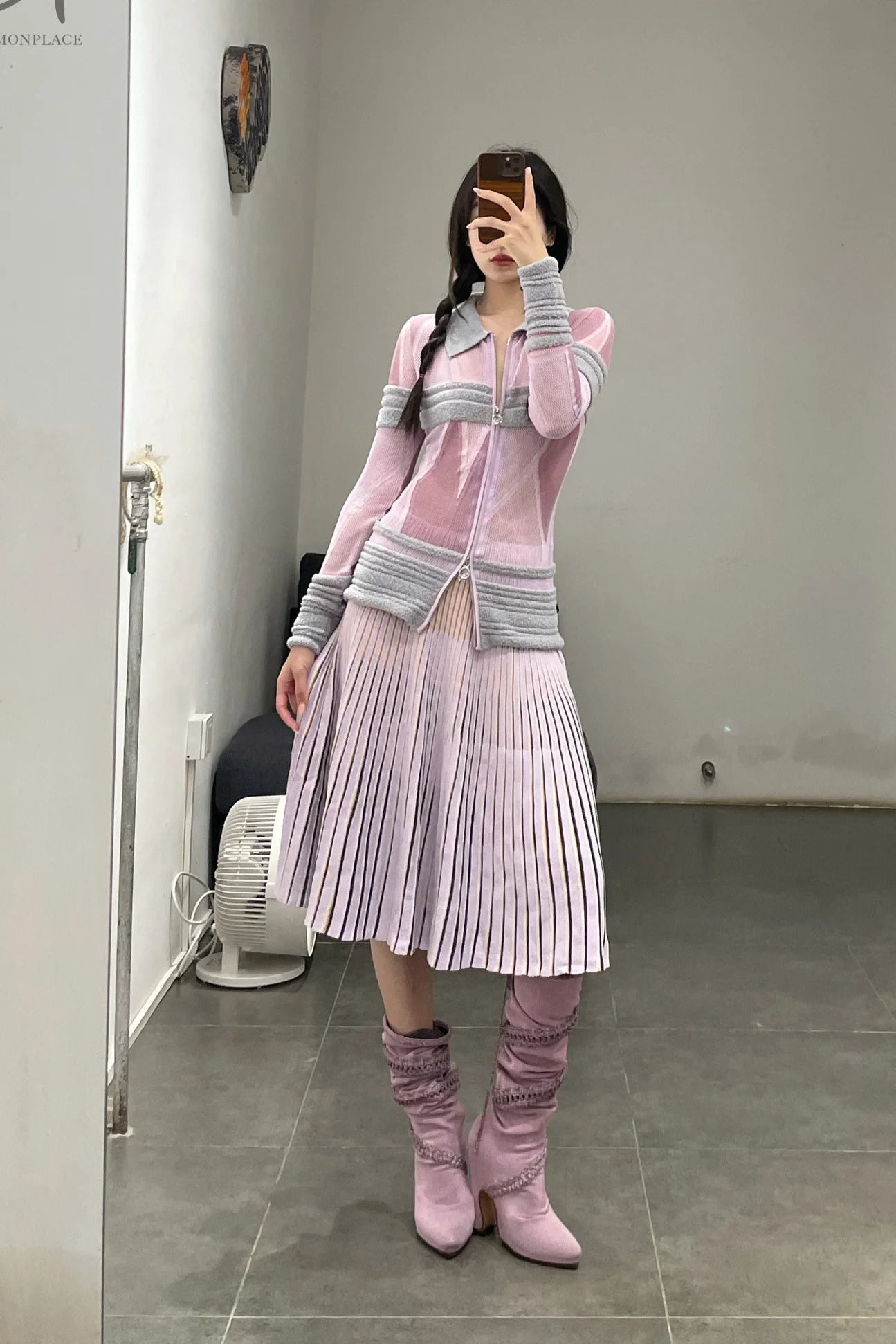 NAN KNITS pleated skirt 22111744 purple - Image 10
