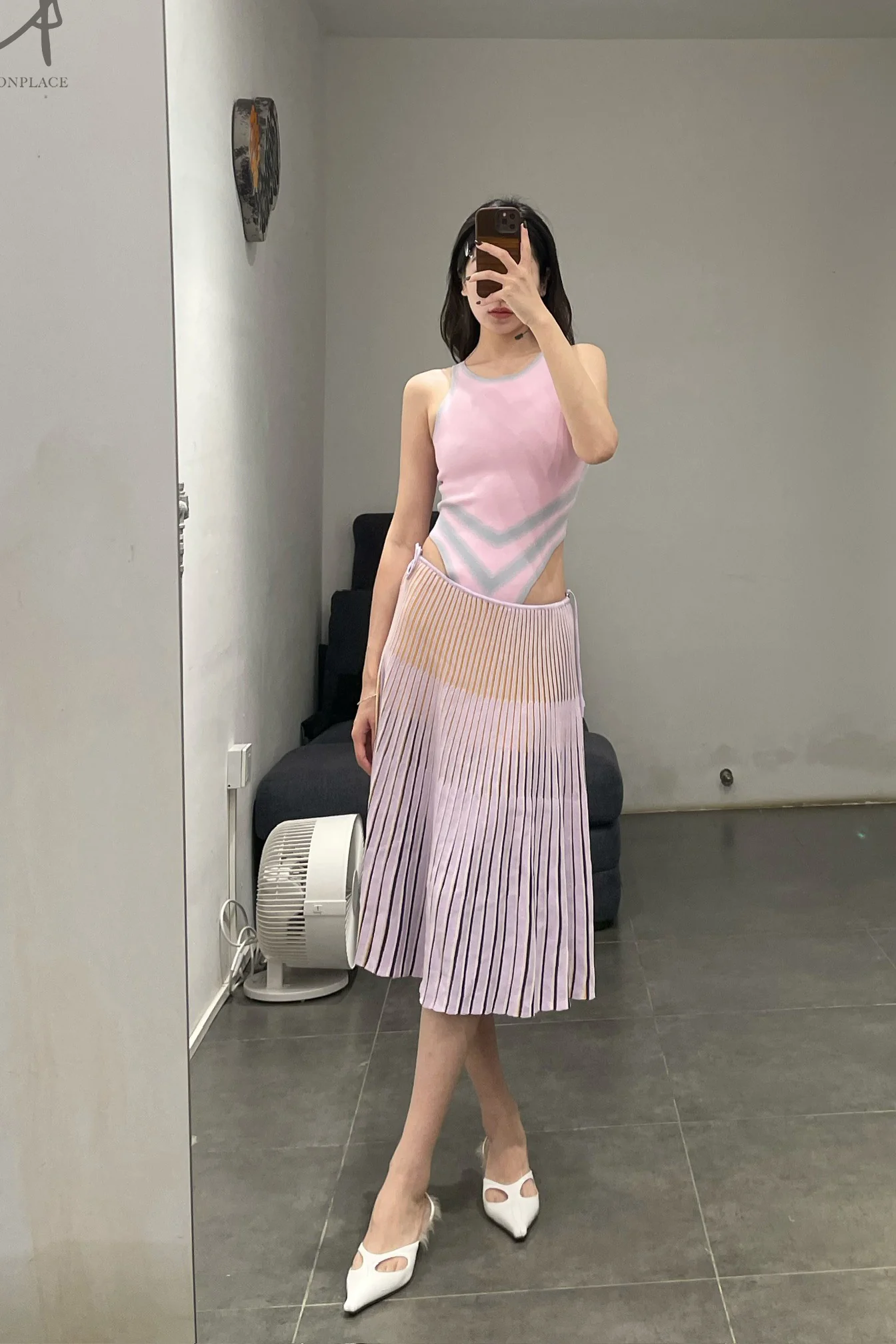 NAN KNITS pleated skirt 22111744 purple - Image 13
