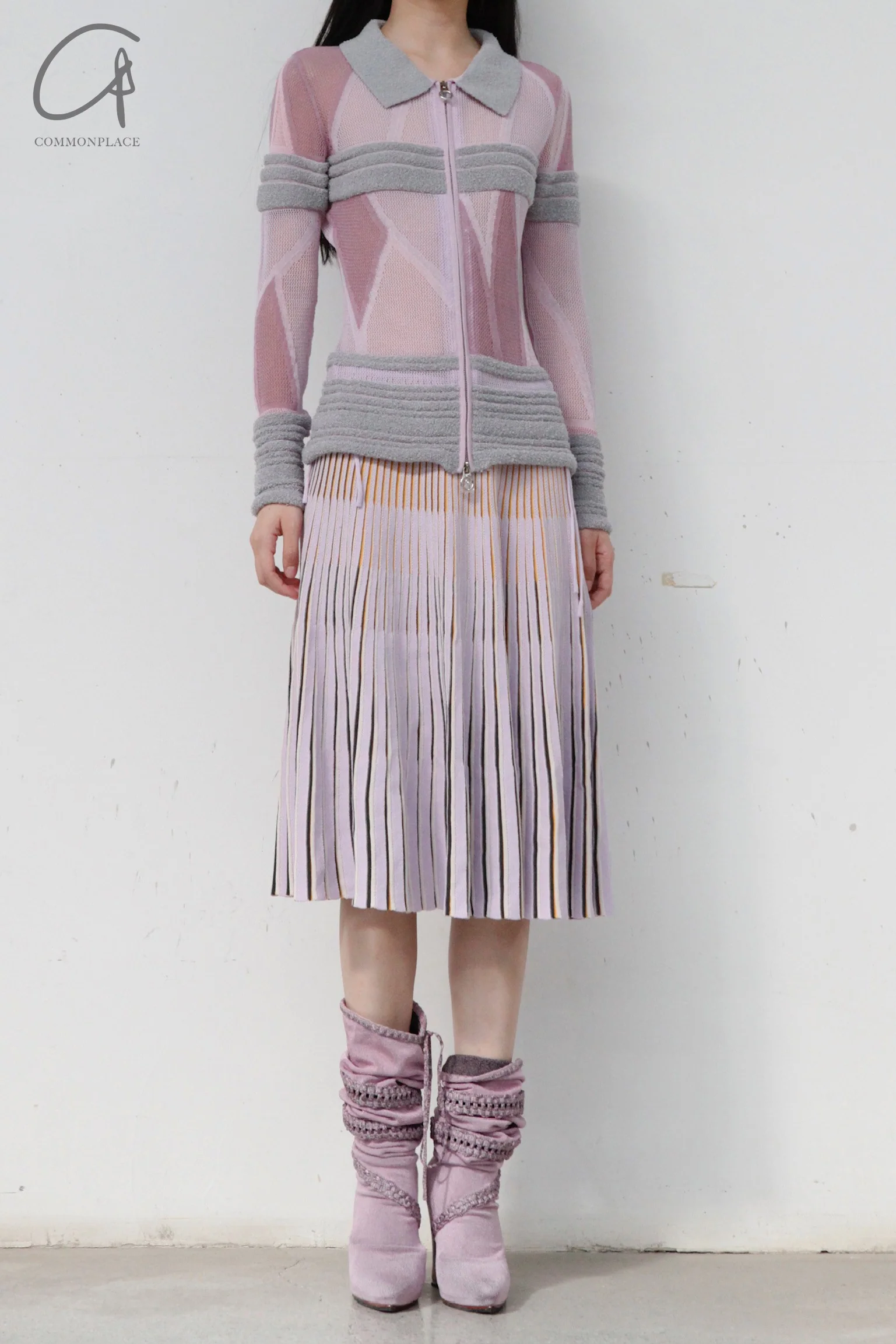 NAN KNITS pleated skirt 22111744 purple - Image 4