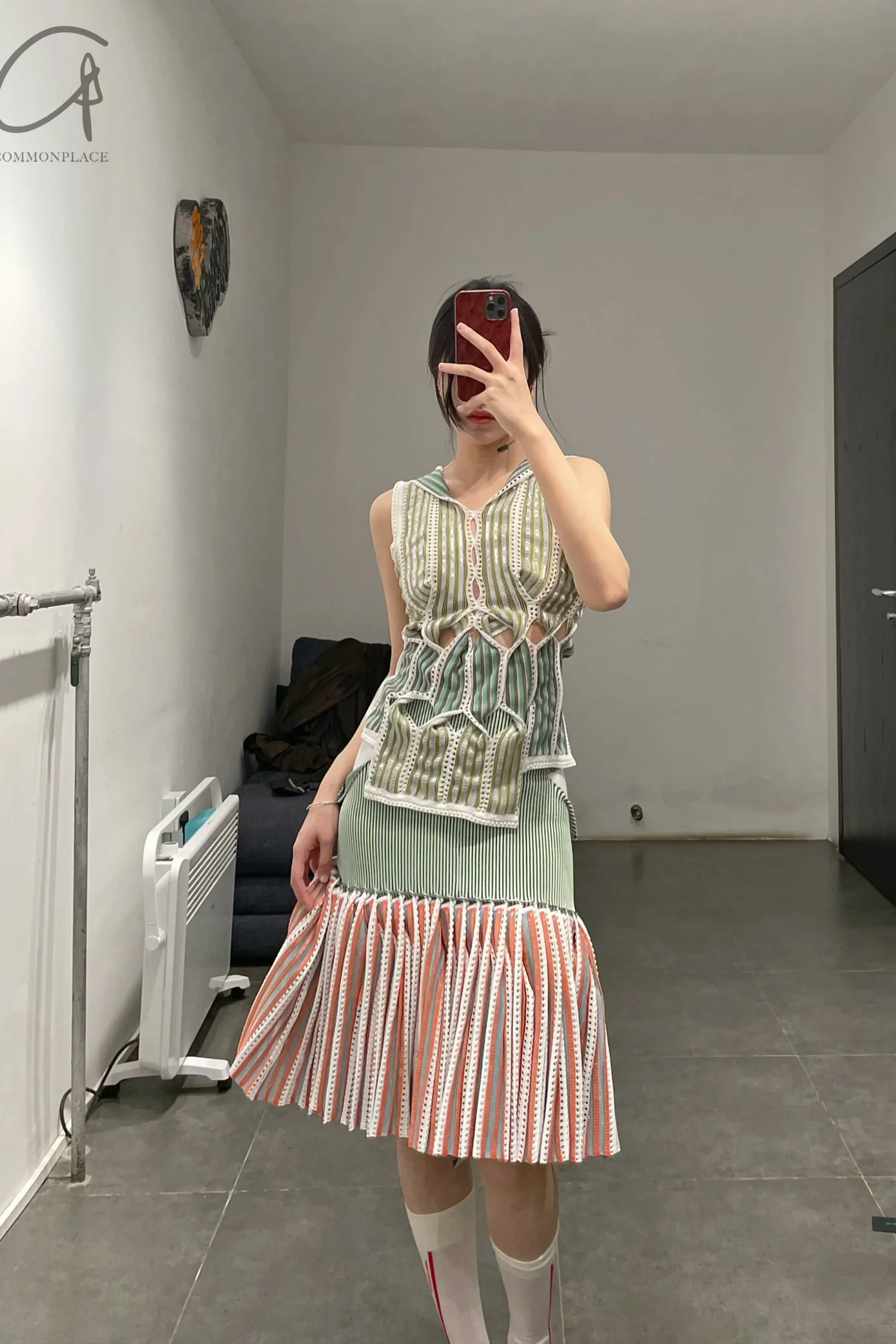 NAN KNITS pleated skirt B21021940 green - Image 14