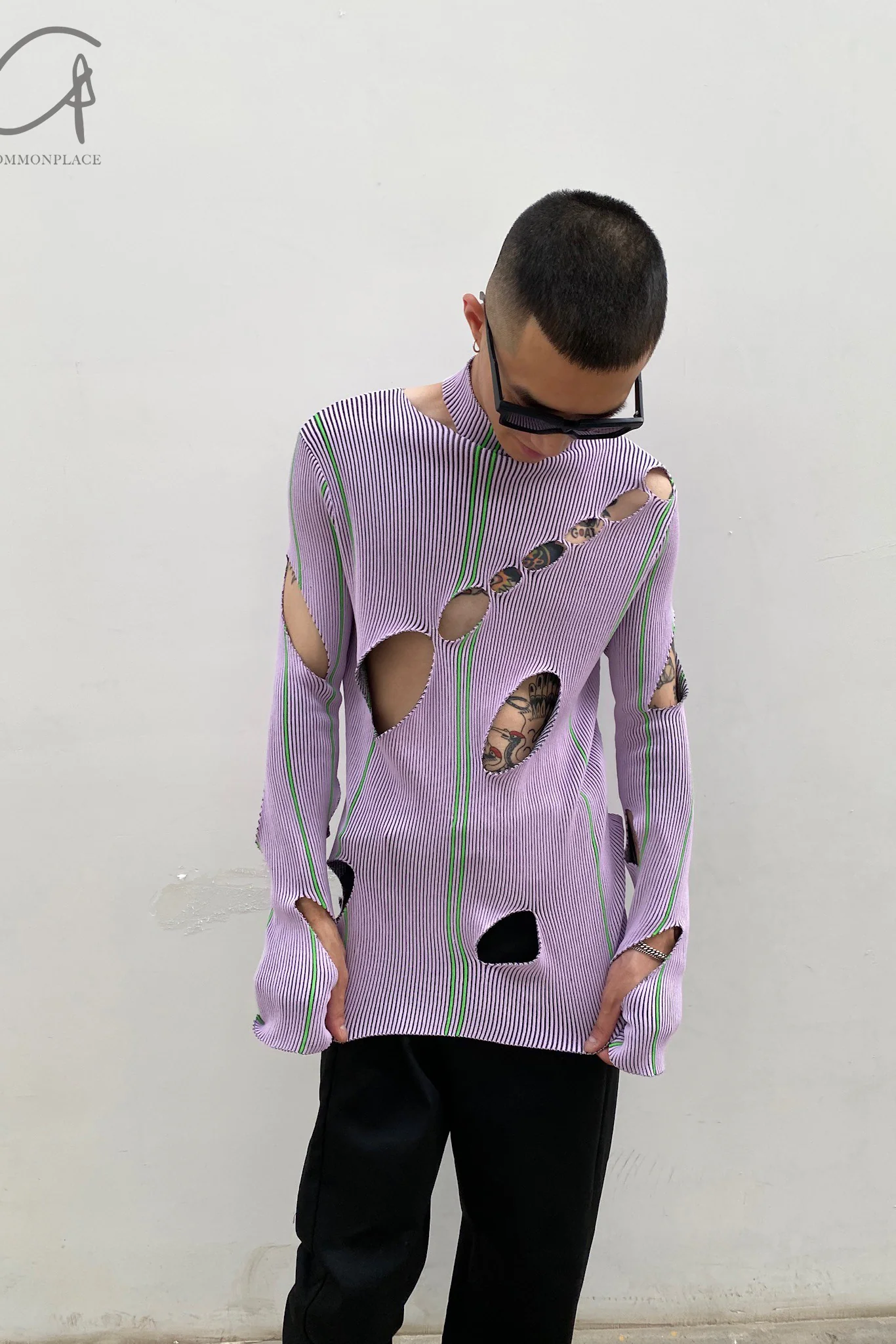 NAN KNITS ripped sweater 21021956 purple - Image 7