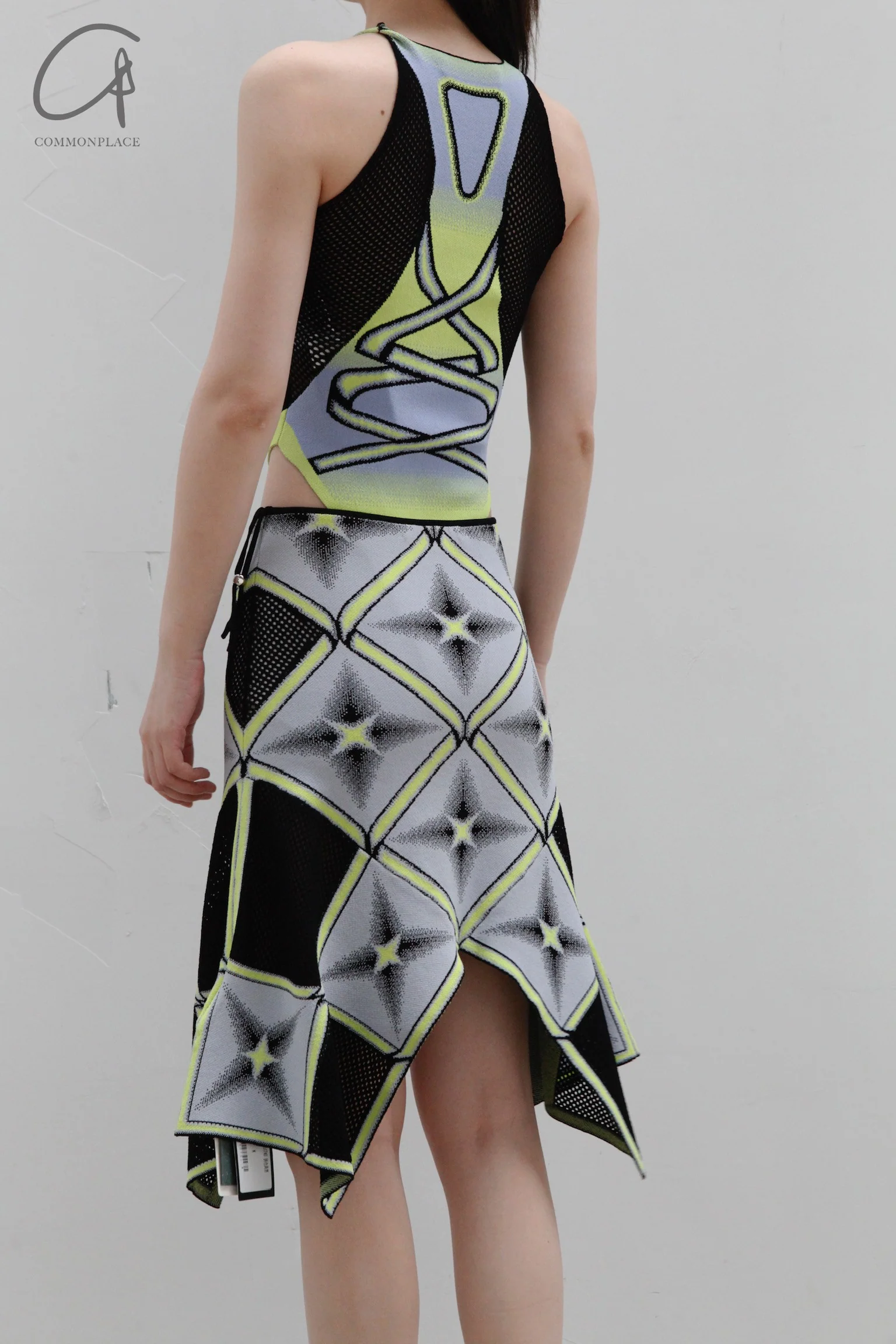 NAN KNITS 23 spring and summer star-shaped jacquard skirt 22051740 color matching yellow and black - Image 4
