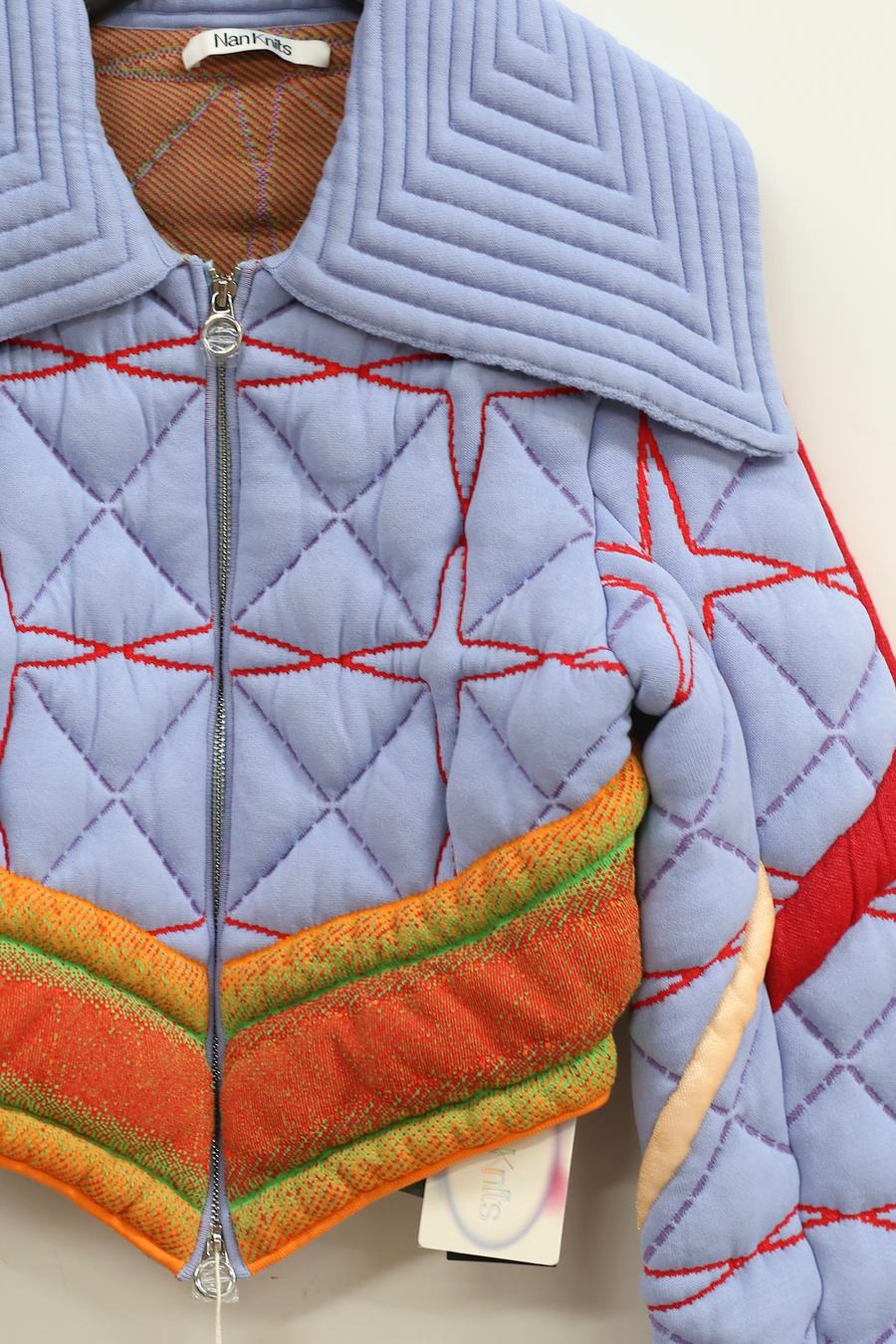 NAN KNITS star pattern puff coat 22011138 light blue - Image 2