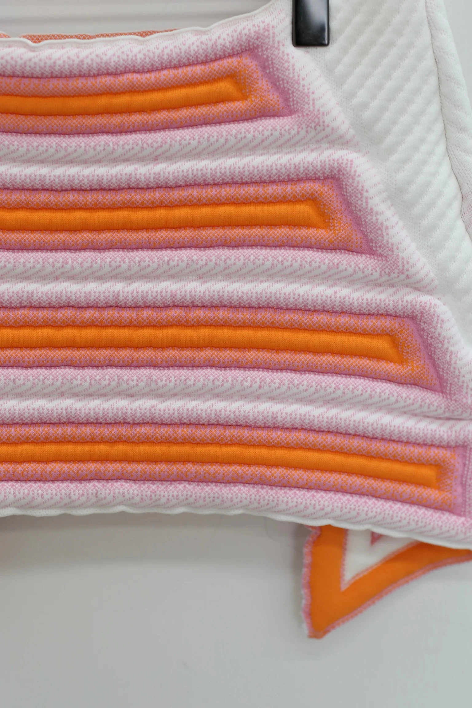 NAN KNITS striped gradient puffed mini skirt 22011104 orange - Image 3