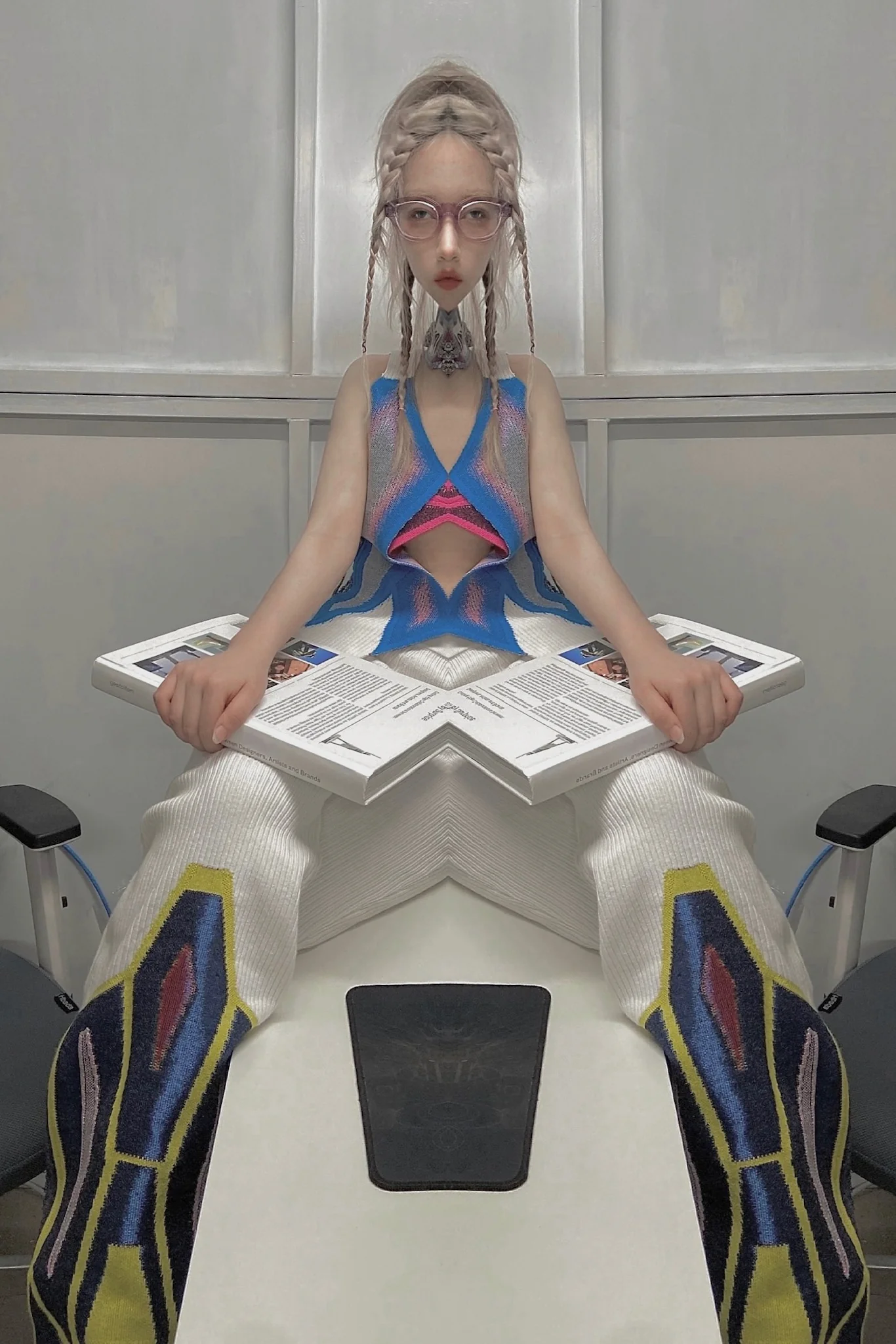 NAN KNITS Weaving Mecha Trousers 21021898 Color - Image 6