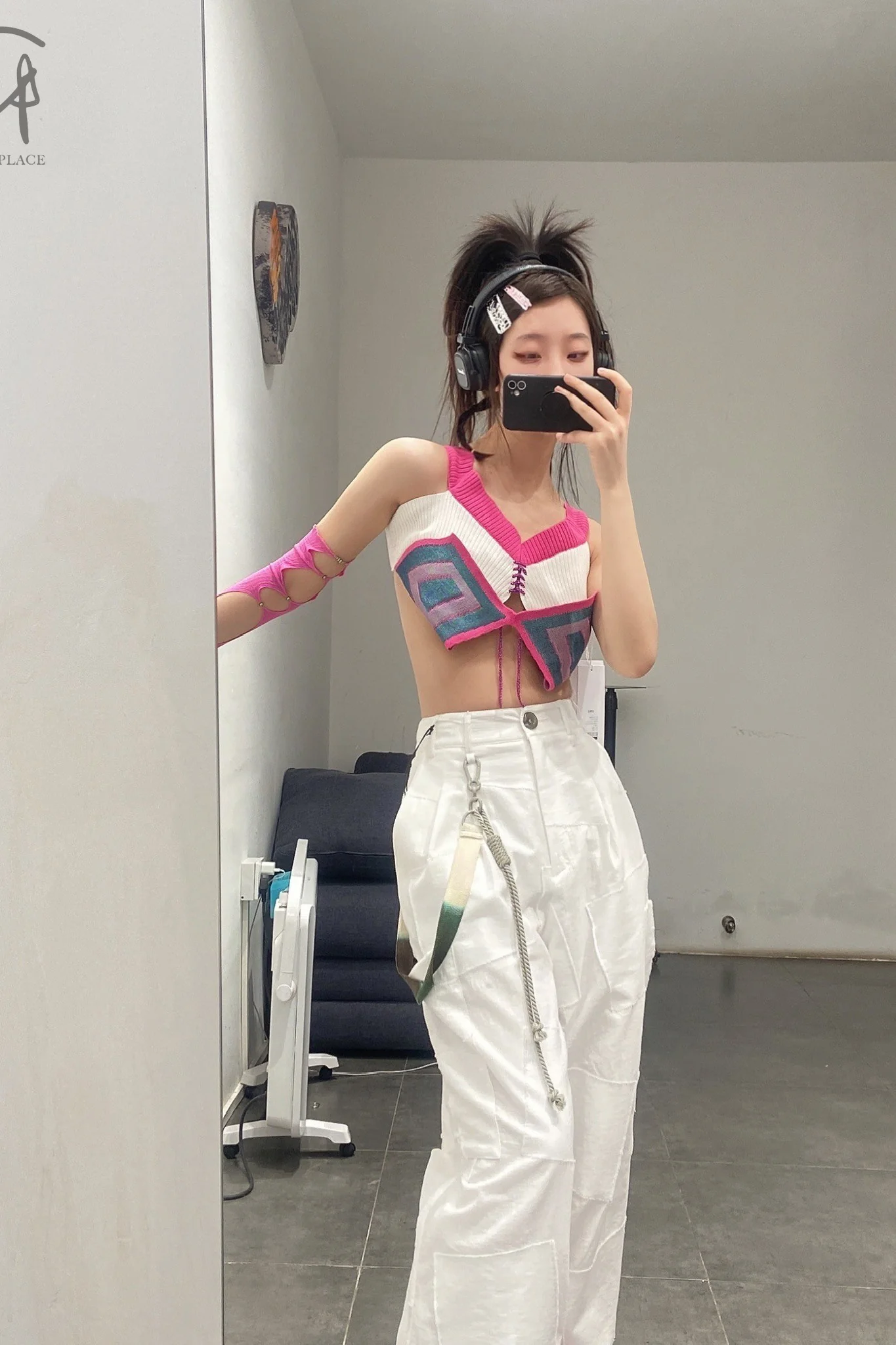 NAN KNITS Weaving Mecha Tube Top 21021933 Rose Red - Image 10