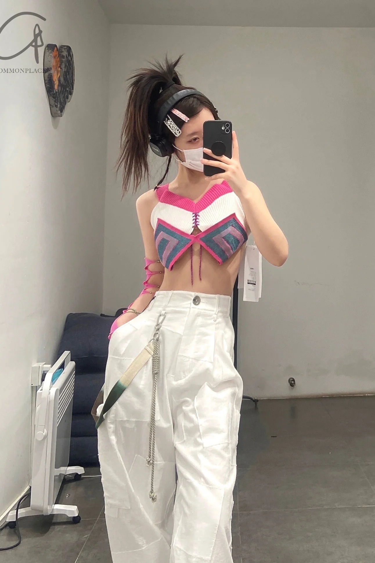 NAN KNITS Weaving Mecha Tube Top 21021933 Rose Red - Image 7