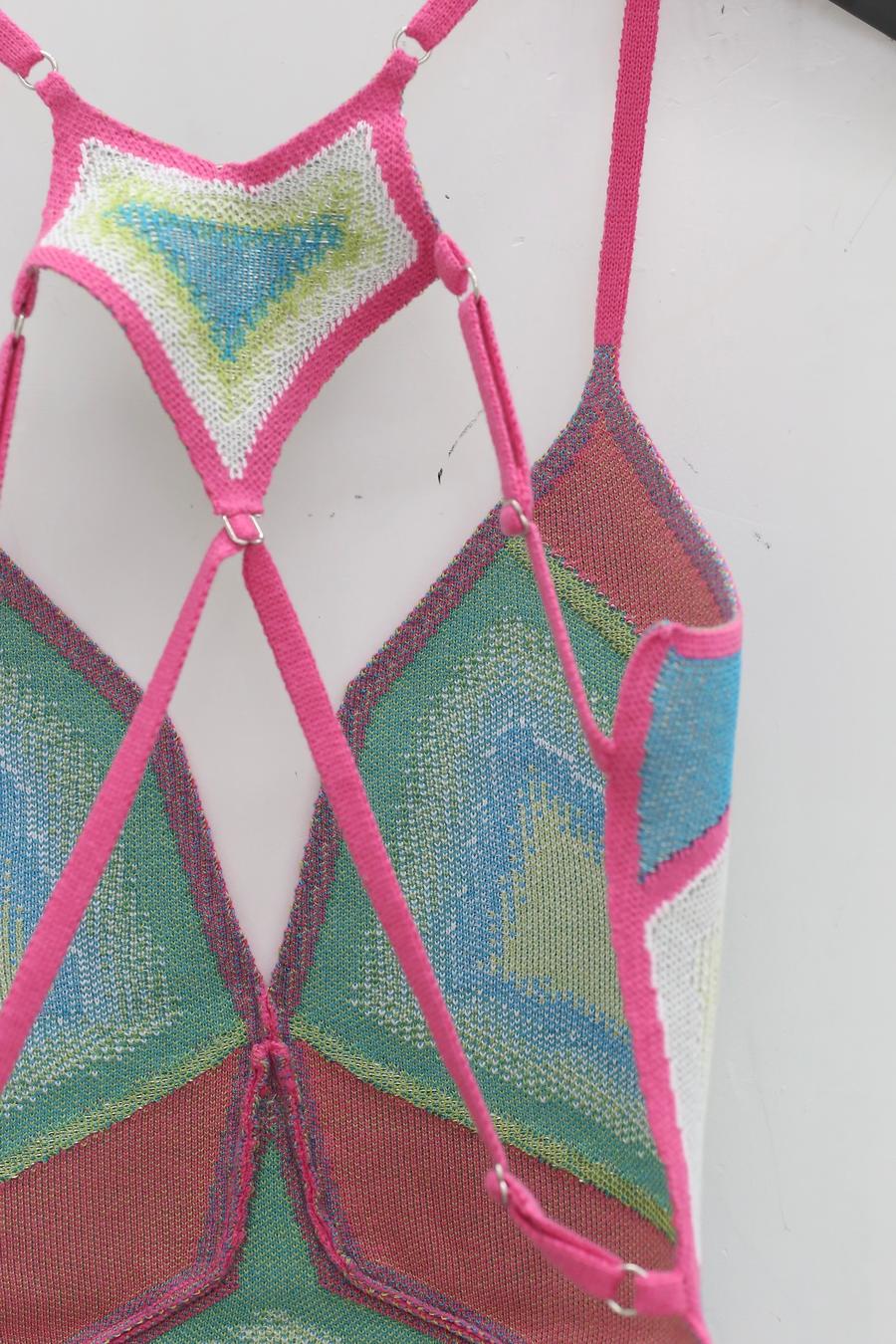 NAN KNITS woven vest 21021960 blue yellow - Image 4