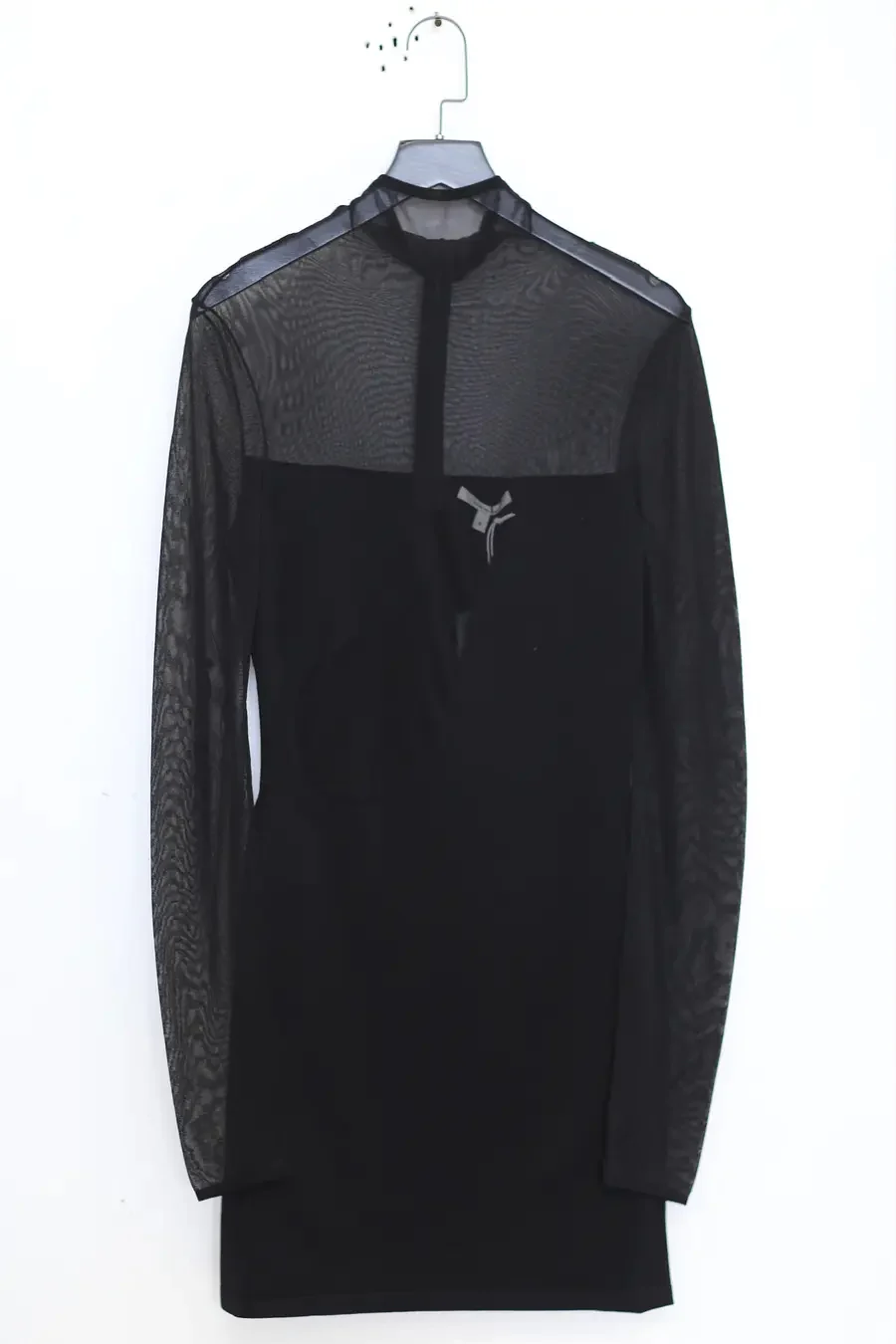 Nensi Dojaka Asymmetric Braline Half Turtleneck Dress NDAW23KT033 Black - Image 3
