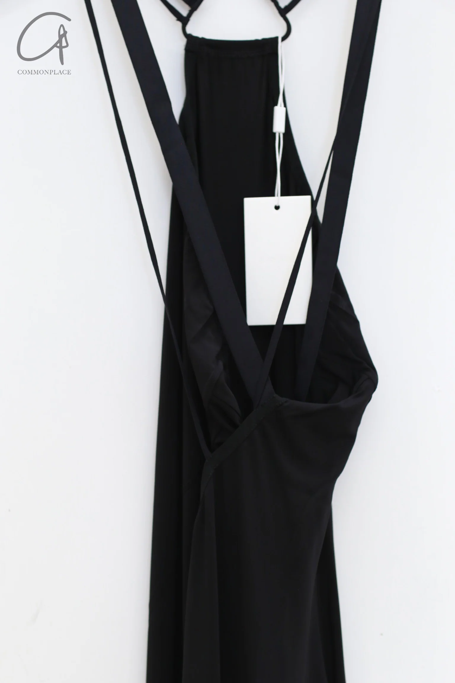 Nensi Dojaka Cross Strap Halter Dress Albania ND-NDSS24DR180-HEI Black - Image 3