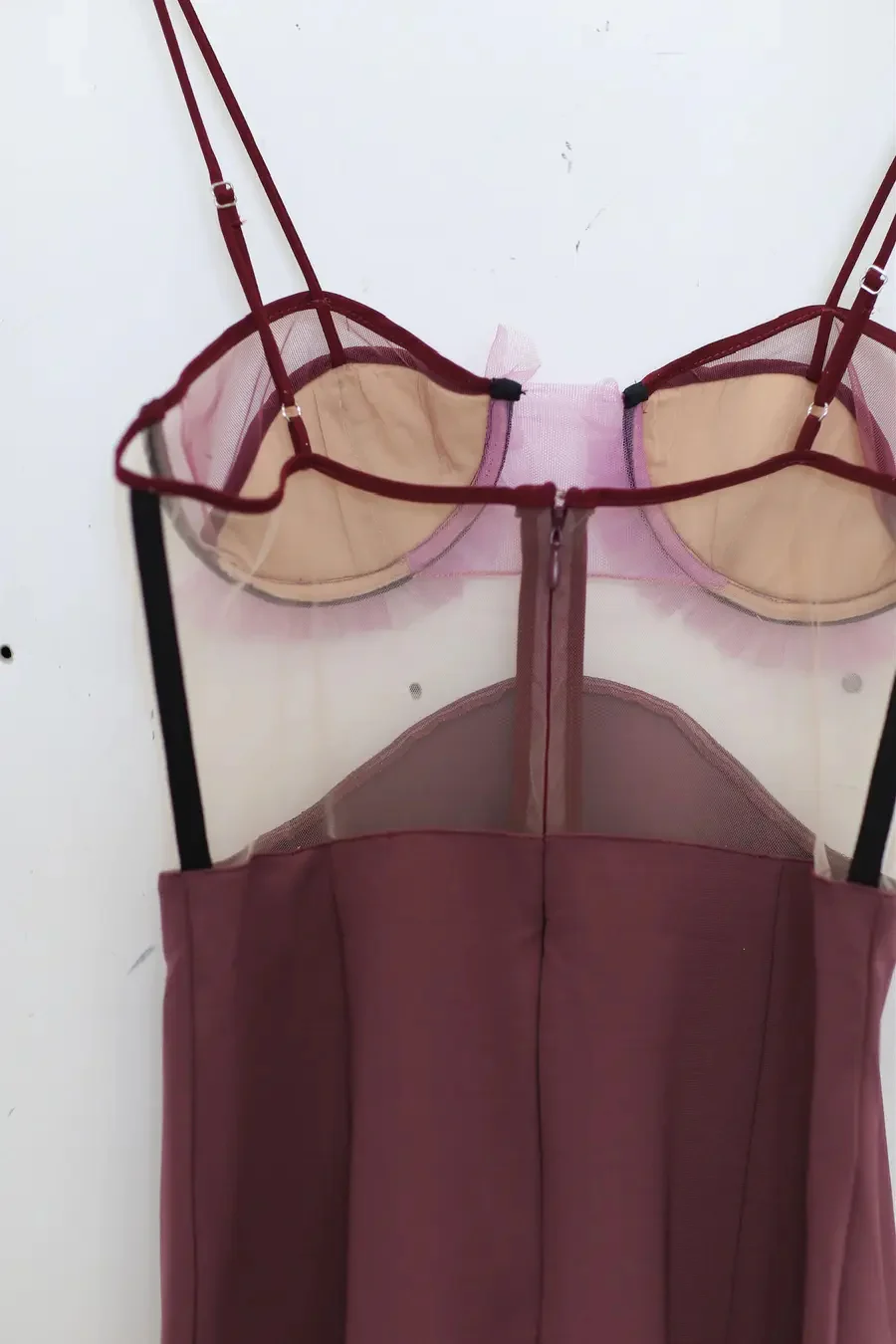 Nensi Dojaka explosive tube top dress ND-NDAW23DR152-JG berry color - Image 3