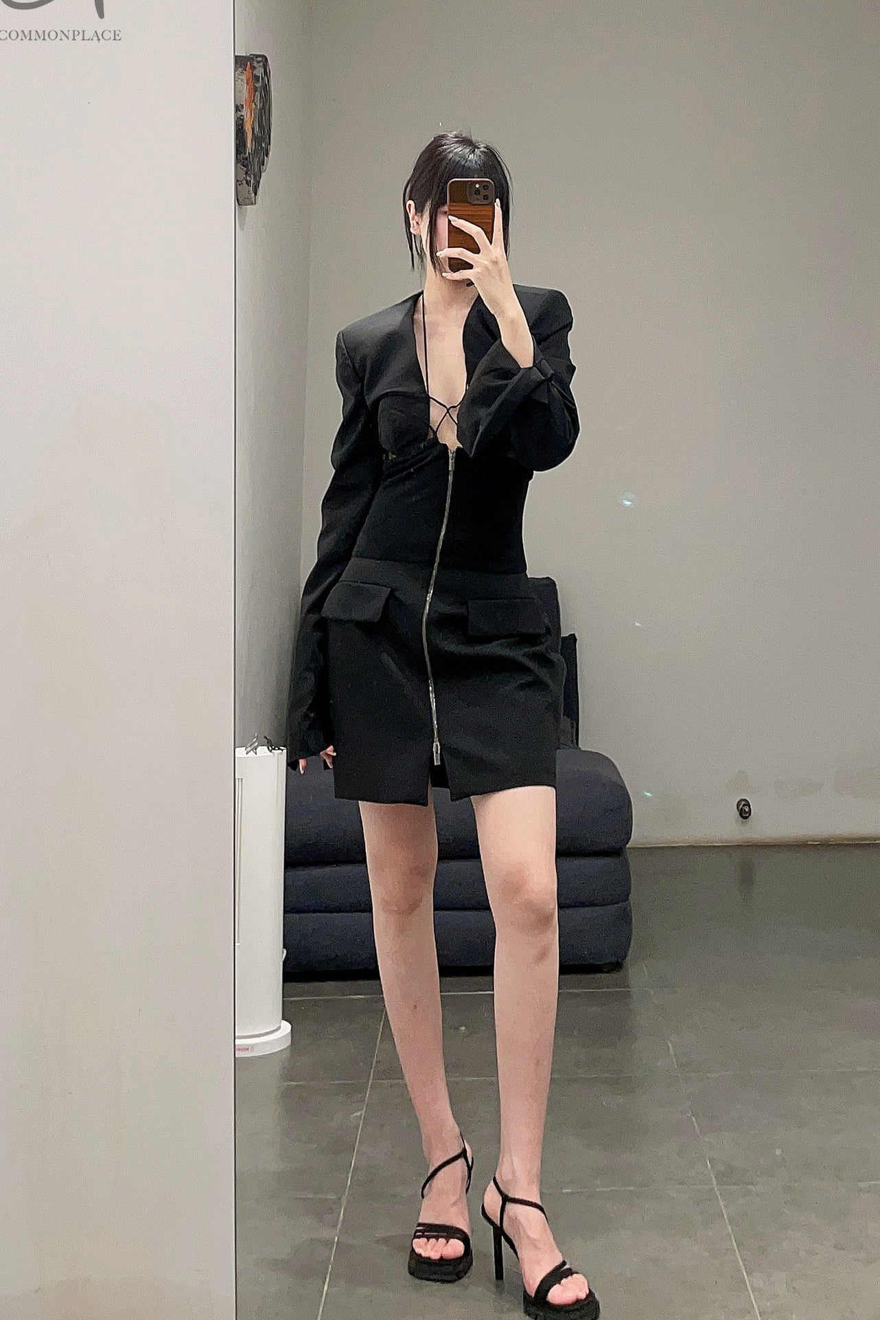 Nensi_Dojaka Woven Hybrid Jacket Dress NDSS23-JKT013 - Image 13