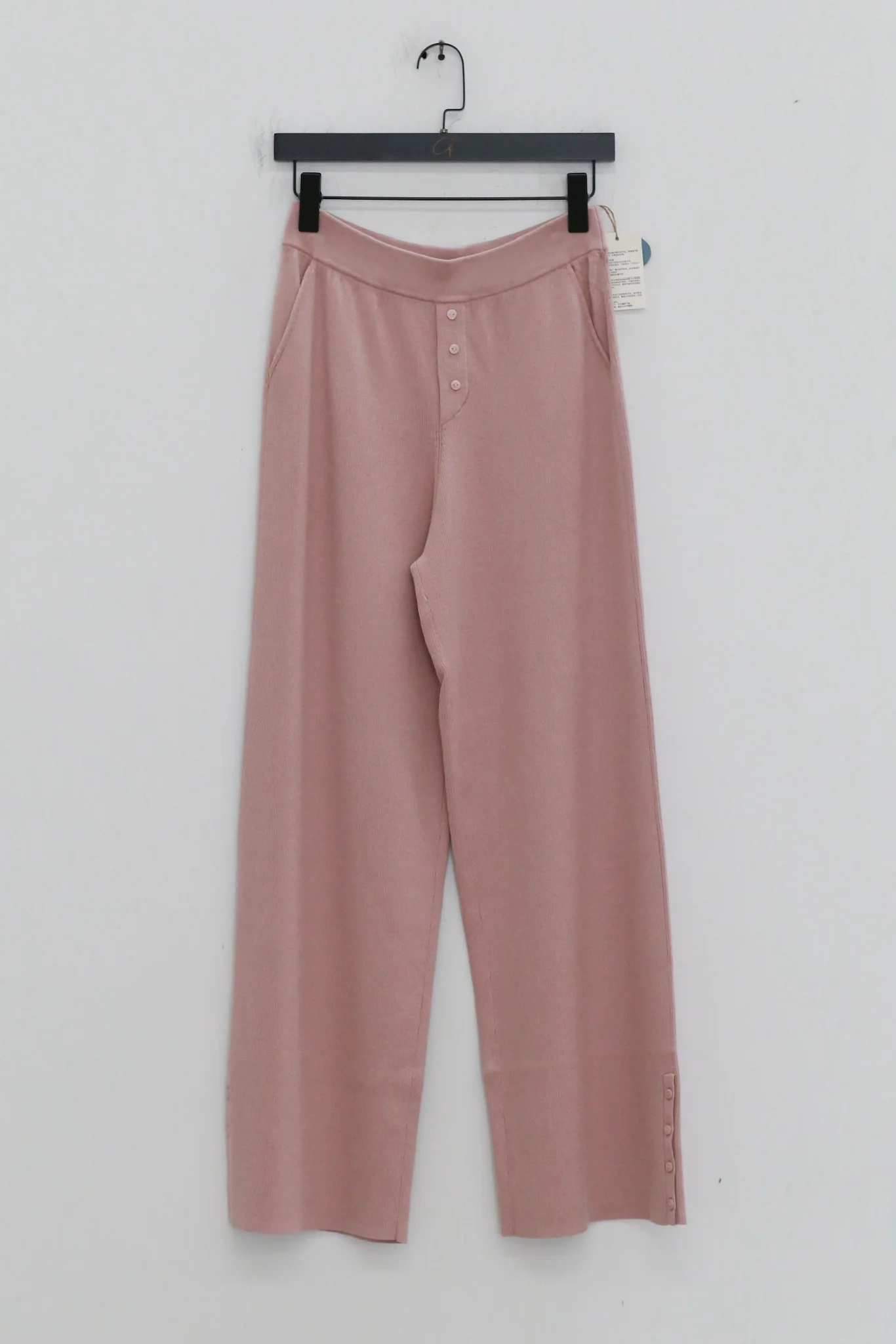 o cloche code 25 Autumn/Winter Cotton Cashmere Button-Up Knit Trousers Women's OCC-OH01P877-HF LOTUS Pink
