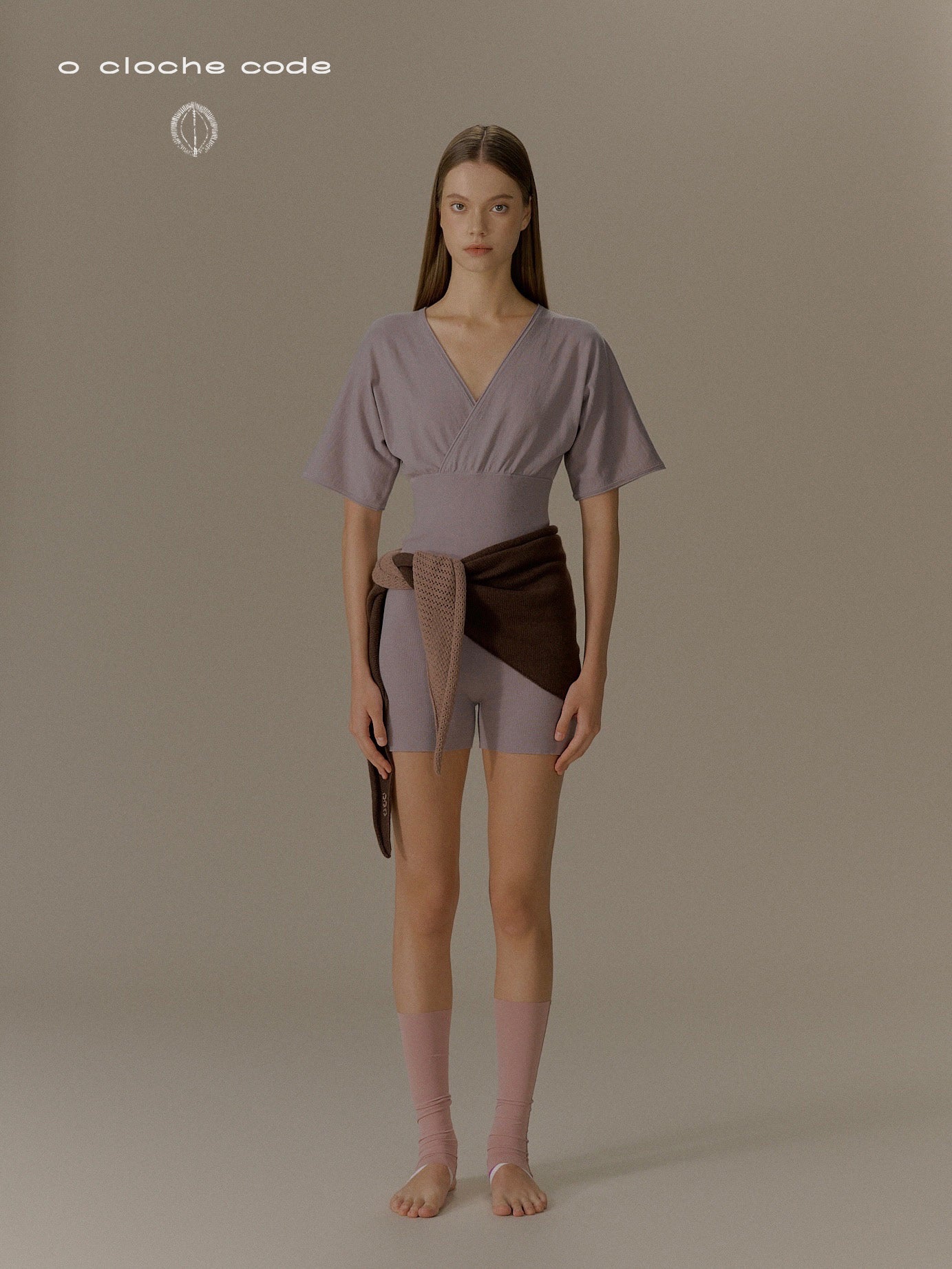 o cloche code 25 Fall/Winter Butterfly Sleeve Bodysuit, Merino Wool Knit, OCC-OH01L860-LW, Rose Apple Color - Image 6