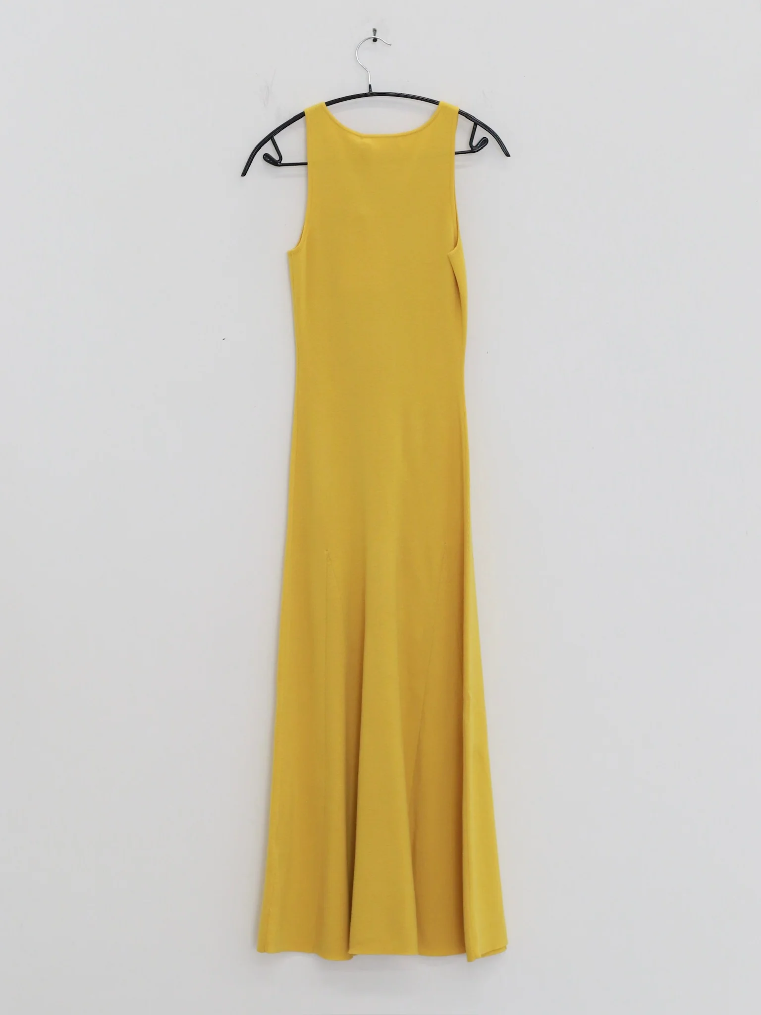 o cloche code 25 Fall/Winter, Button-down Long Dress in Merino Wool Knit OCC-OH01Q856-HPH, Corona Amber Yellow - Image 4