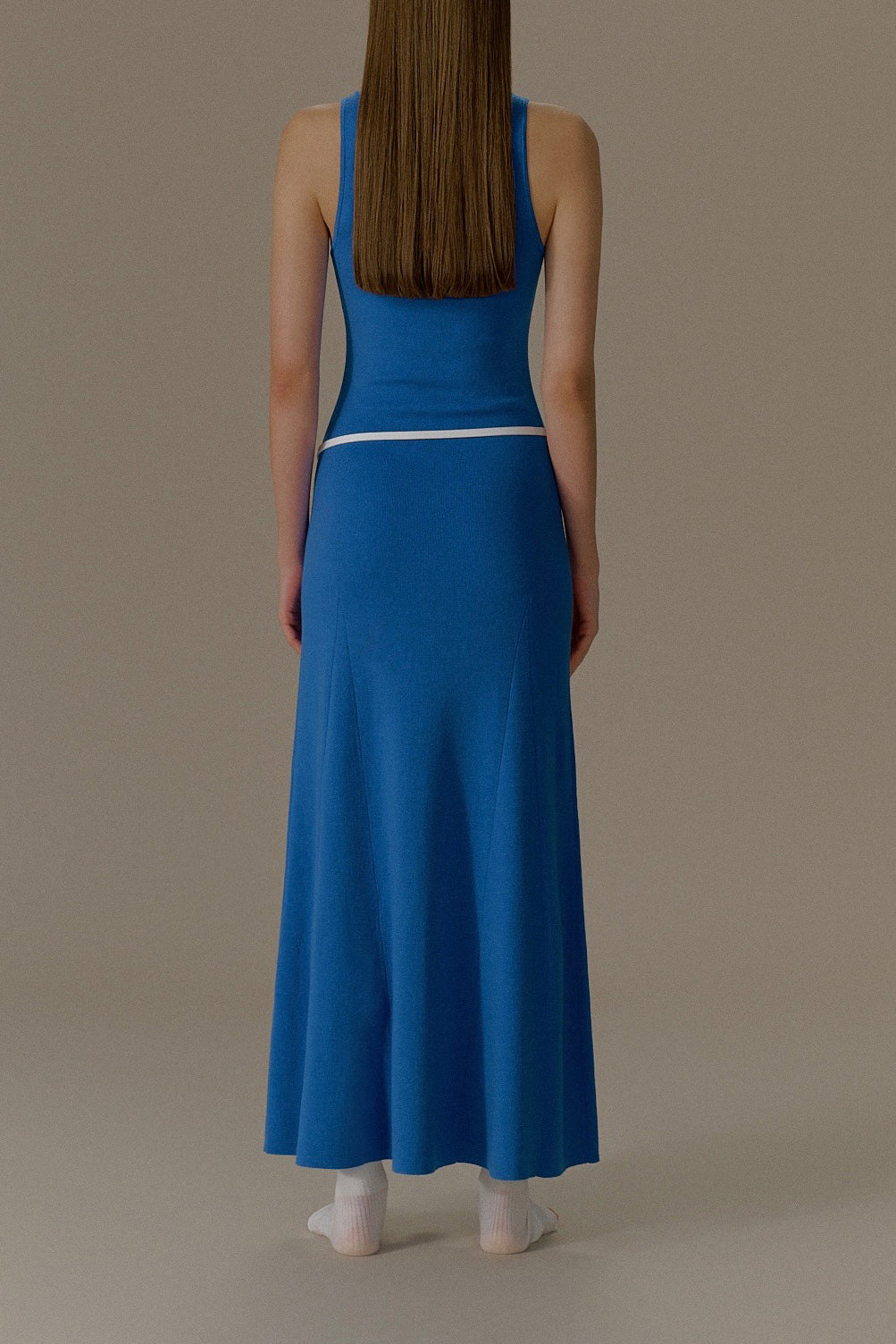 o cloche code 25 Fall/Winter, Button-down Long Dress in Merino Wool Knit OCC-OH01Q856-KQS PAON Peacock Blue - Image 7