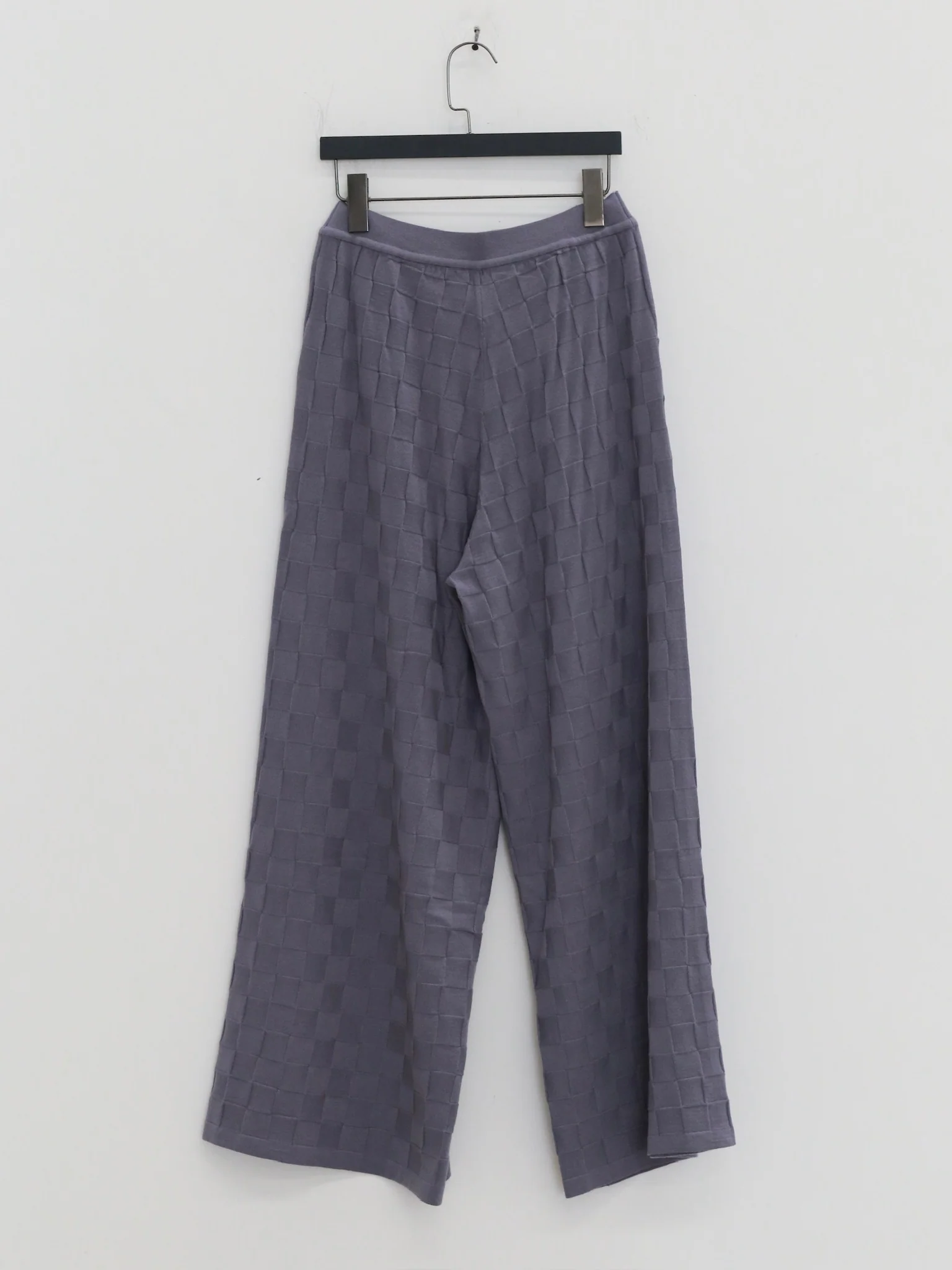 o cloche code 25 Fall/Winter checkered button-down top/wide-leg trousers in merino wool knit OCC-OH01P866-FGL; French blue trousers (OH01P866 OH01T865). - Image 4