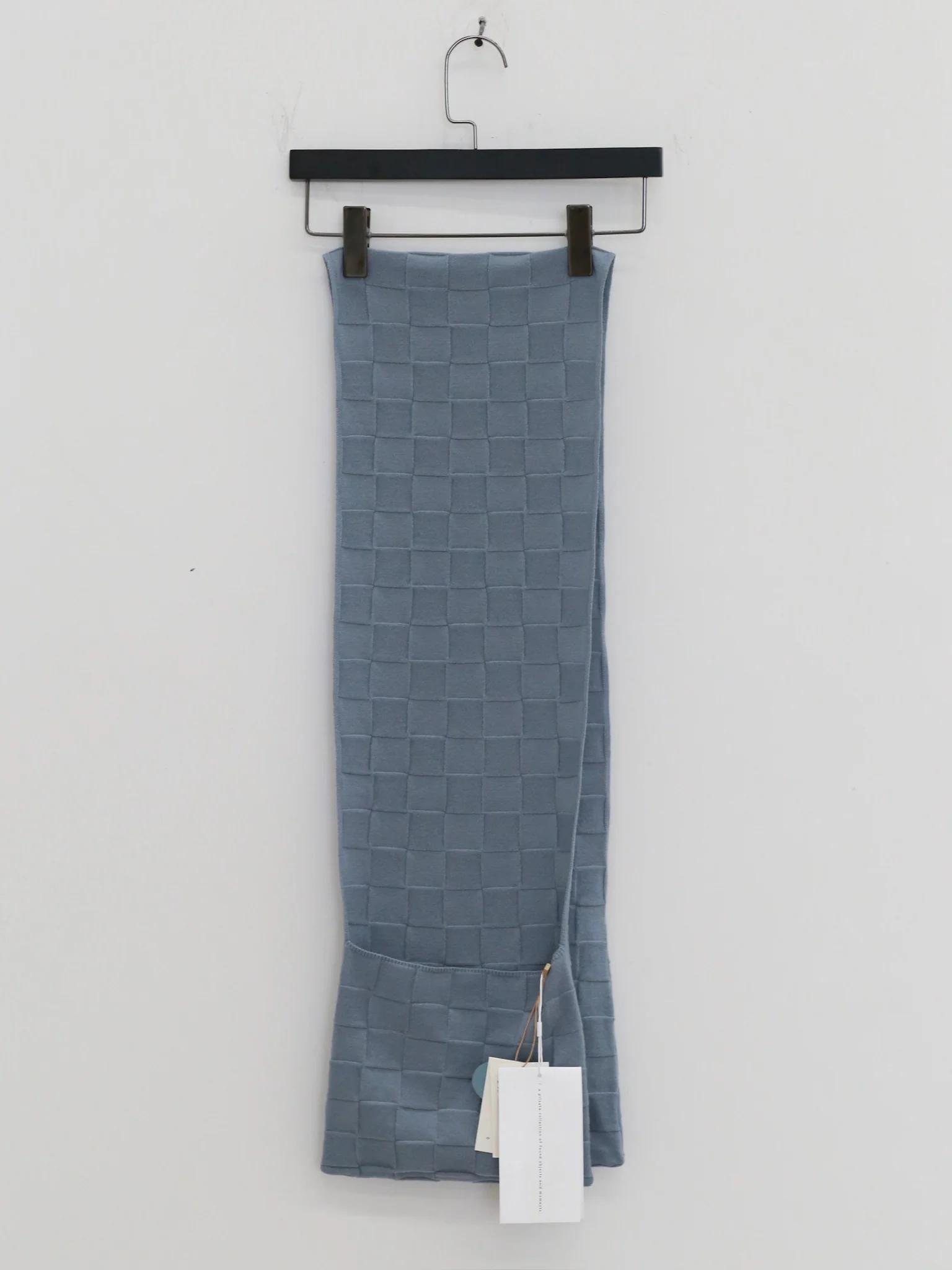 o cloche code 25 Fall/Winter checkered pocket scarf OCC-OH01S901-HL PASTEL grey-blue - Image 4