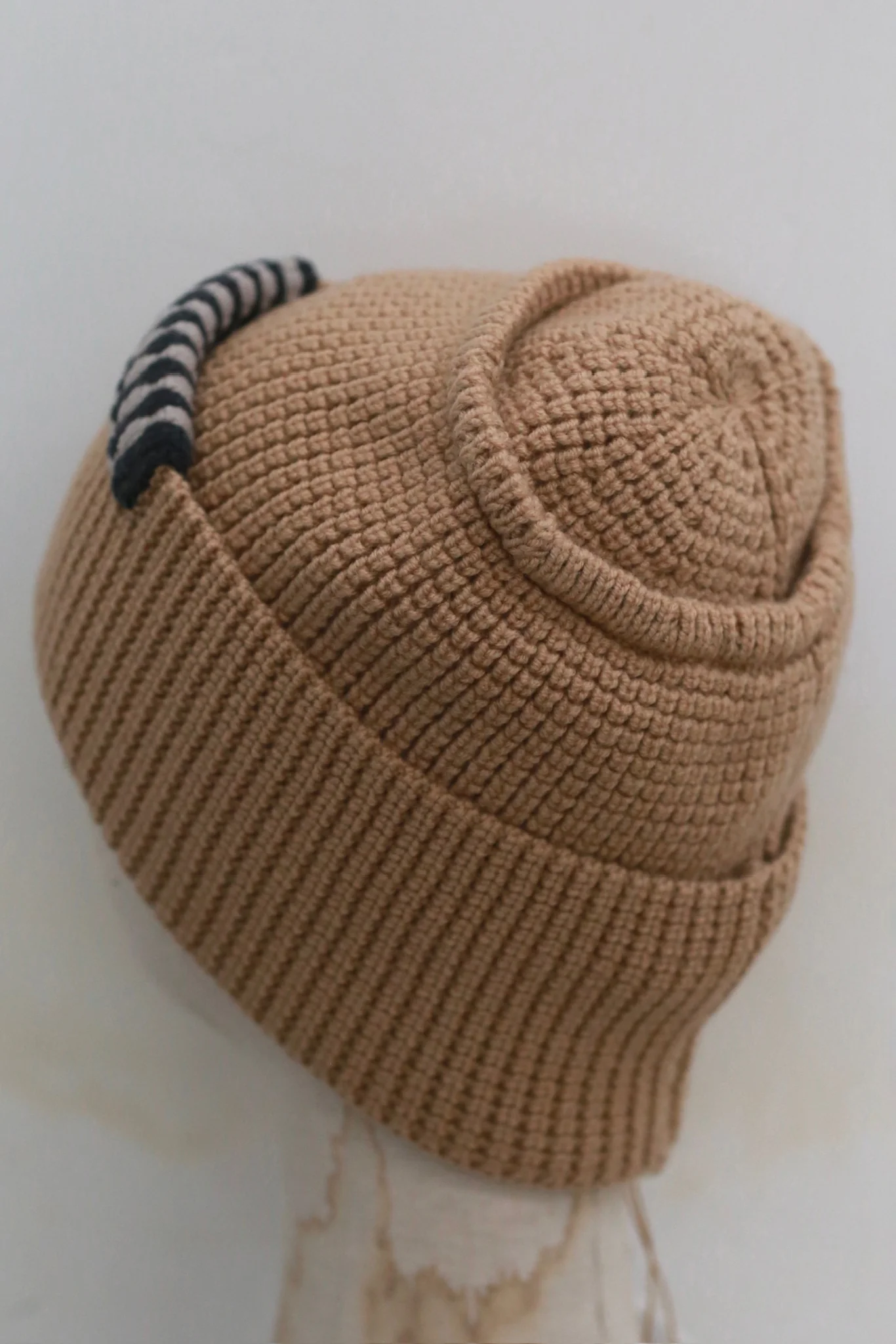 o cloche code 25 Fall/Winter Chunky Knit Brim Hat OCC-OH01S907-MZ BELGE Beige - Image 2
