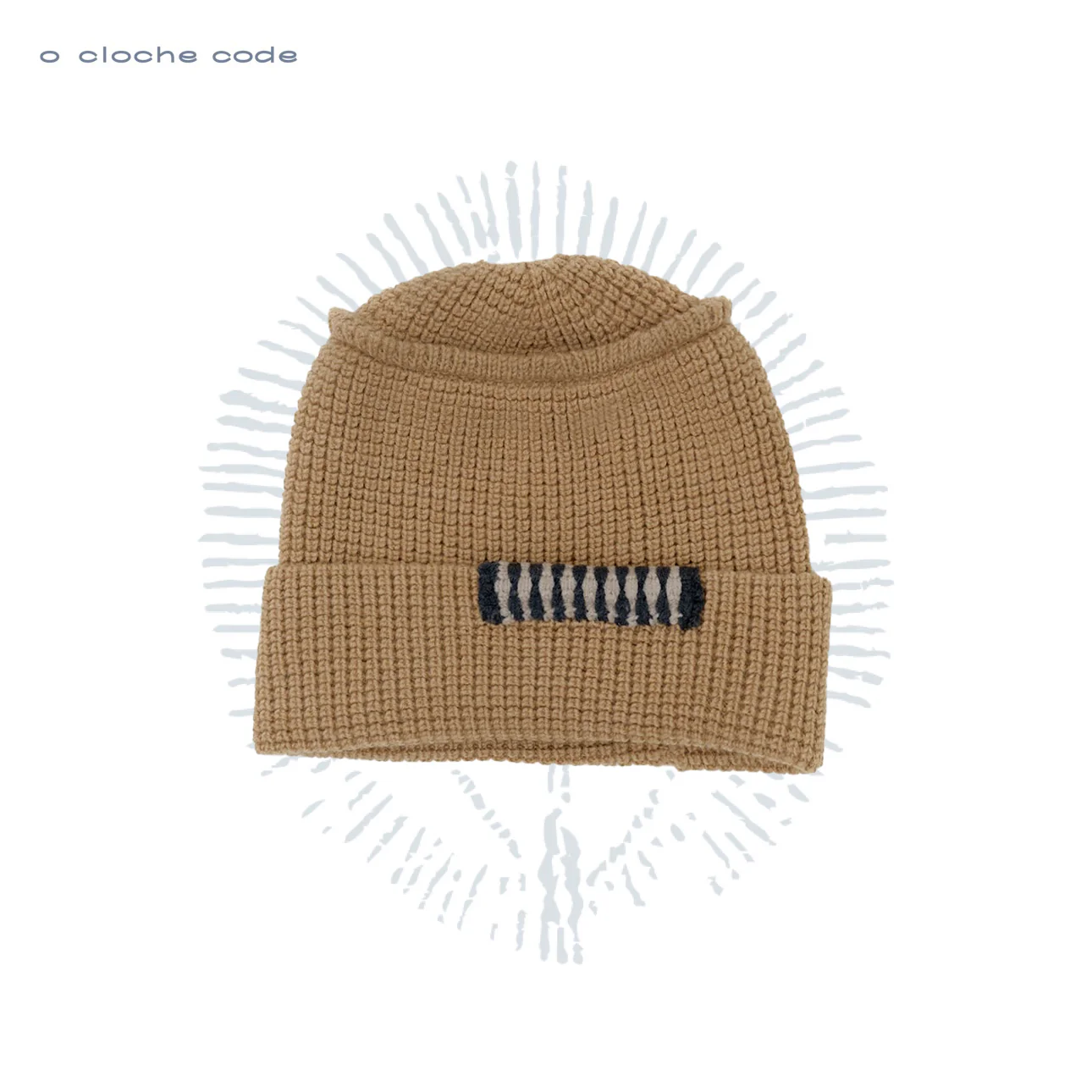 o cloche code 25 Fall/Winter Chunky Knit Brim Hat OCC-OH01S907-MZ BELGE Beige - Image 4