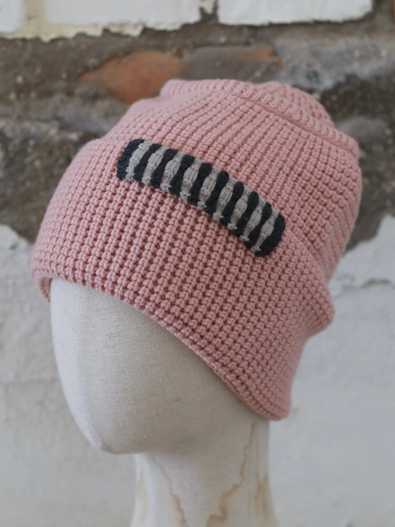 o cloche code 25 Fall/Winter Chunky Knit Brim Hat OCC-OH01S907-OHF (LOTUS Pink) - Image 3