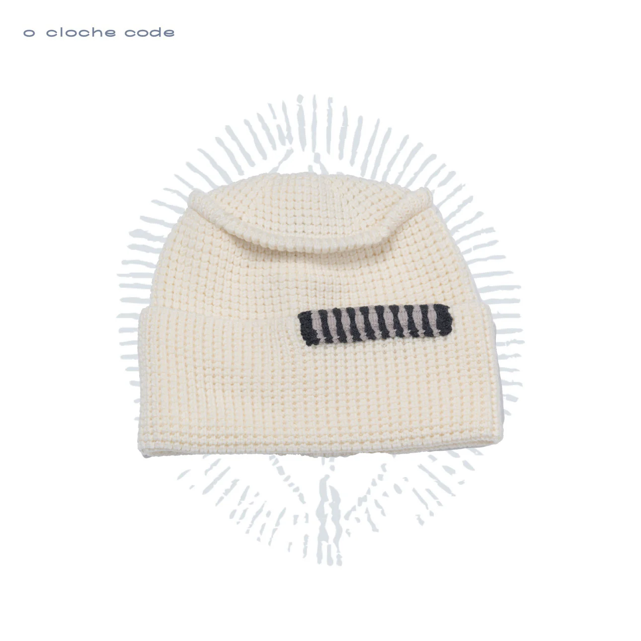 o cloche code 25 Fall/Winter Chunky Knit Brim Hat OCC-OH01S907-WB (Soft Matte White) - Image 4
