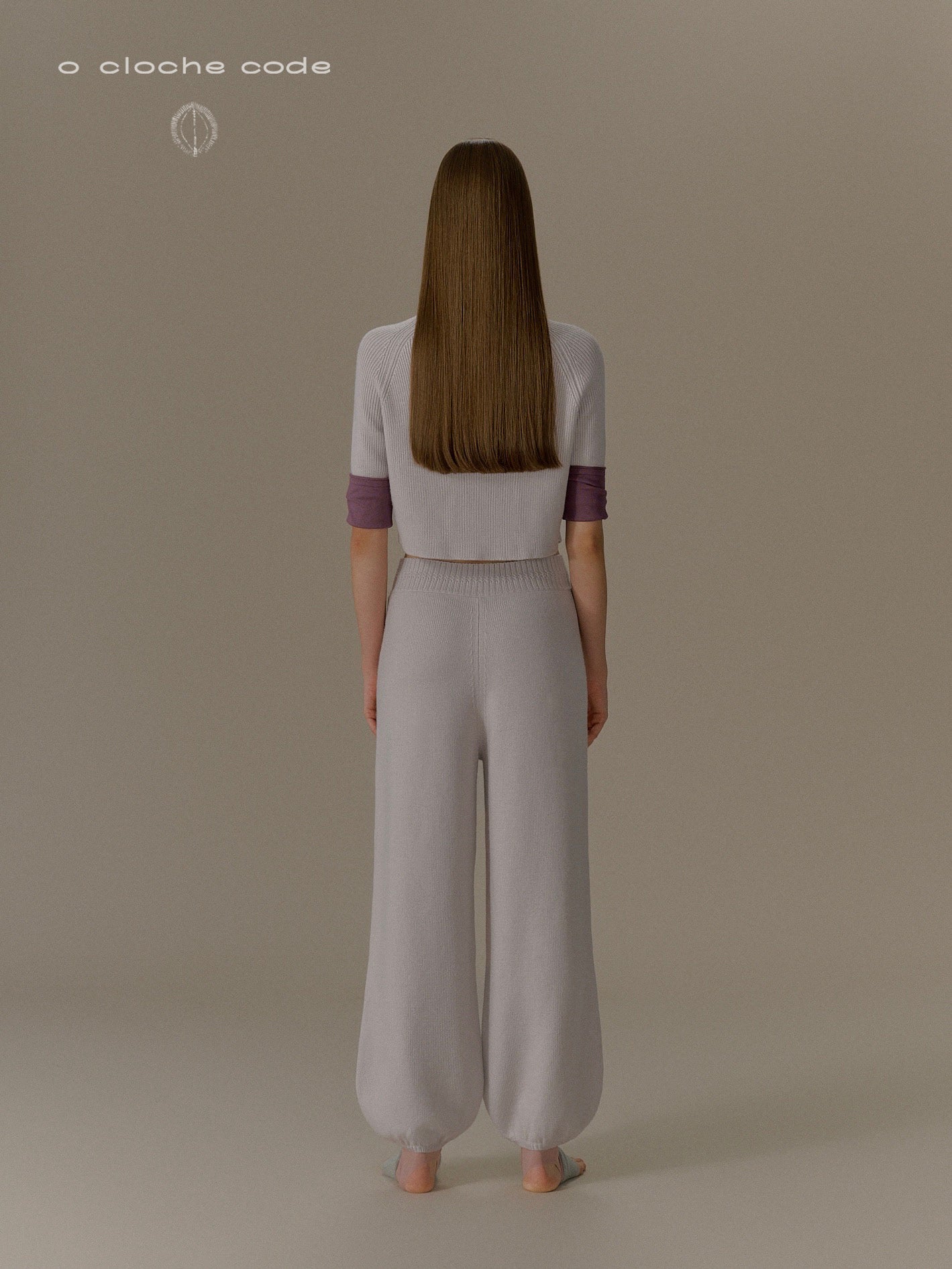 o cloche code 25 Fall/Winter Chunky Knit Cable Knit Lantern Pants OCC-OH01P892-YB POLAR Silver White - Image 7