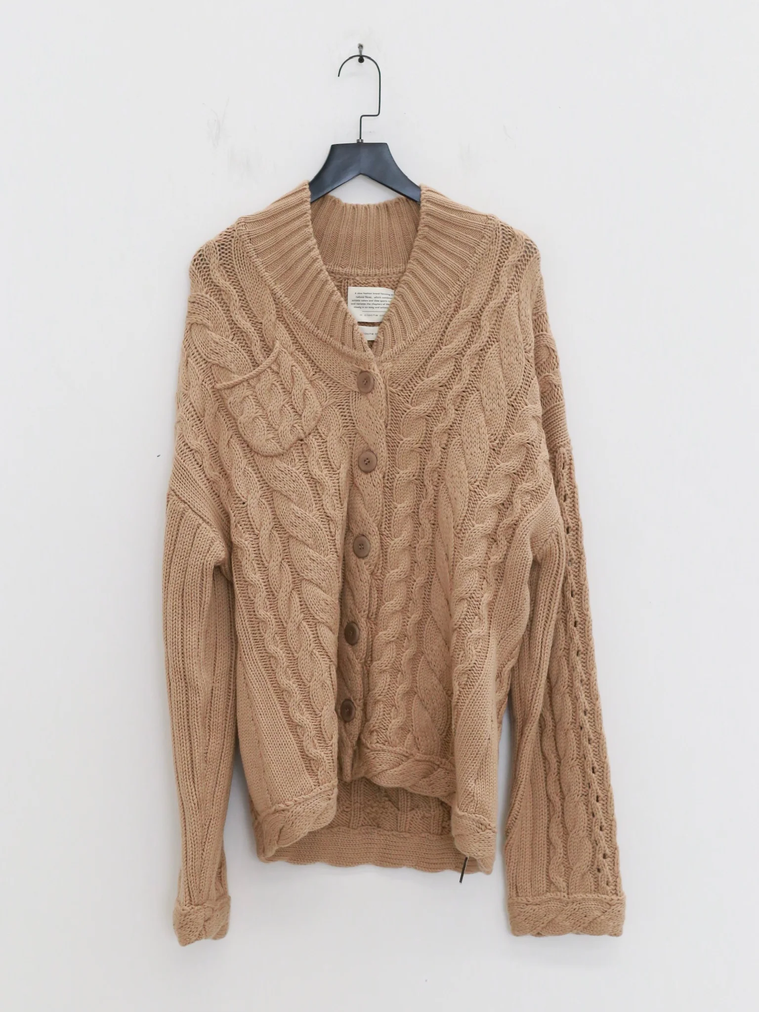 o cloche code 25 Fall/Winter Chunky Knit Cable Knit Sweater OCC-OH01T885-MZ BELGE Beige - Image 6