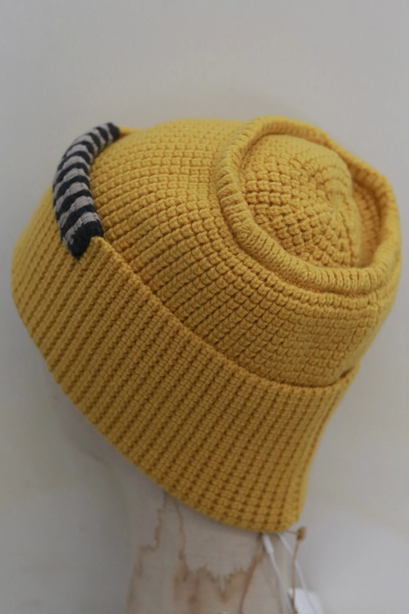 o cloche code 25 Fall/Winter Chunky Knit Merino Wool Knit Hat OCC-OH01S907-HPH CORONA Amber Yellow - Image 2