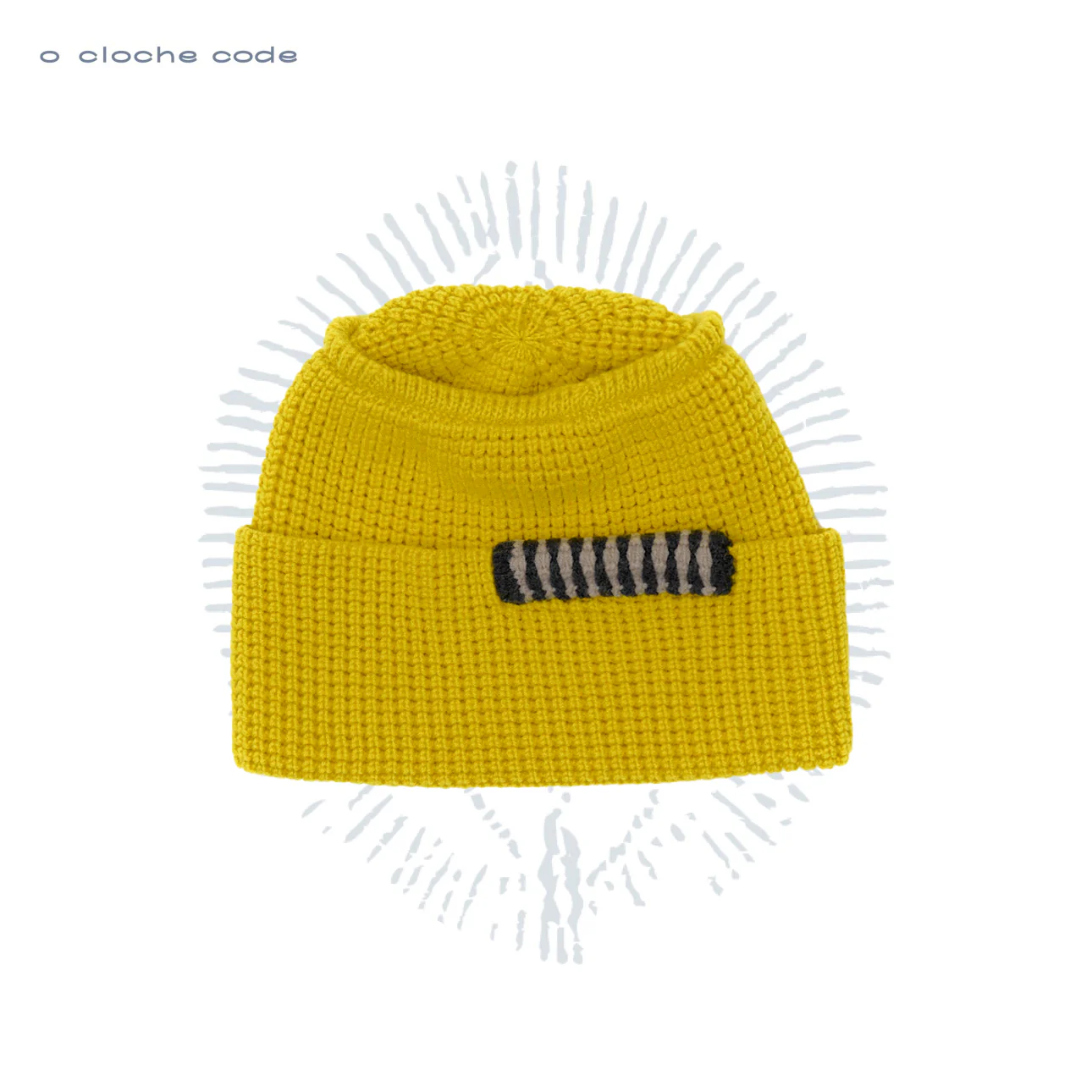 o cloche code 25 Fall/Winter Chunky Knit Merino Wool Knit Hat OCC-OH01S907-HPH CORONA Amber Yellow - Image 4