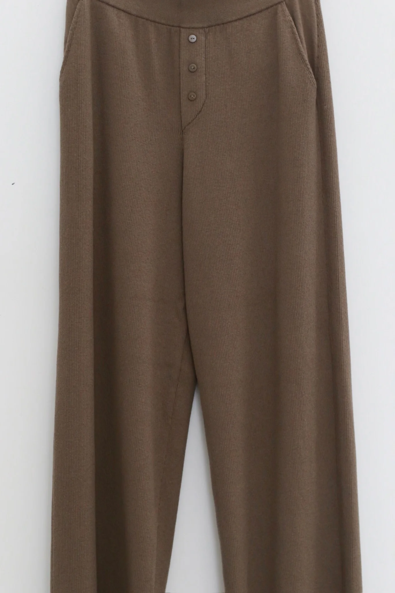 o cloche code 25 Fall/Winter Cotton Cashmere Button-Up Knit Trousers Women's OCC-OH01P877-NHL MUDDY Mud Grey Green - Image 2