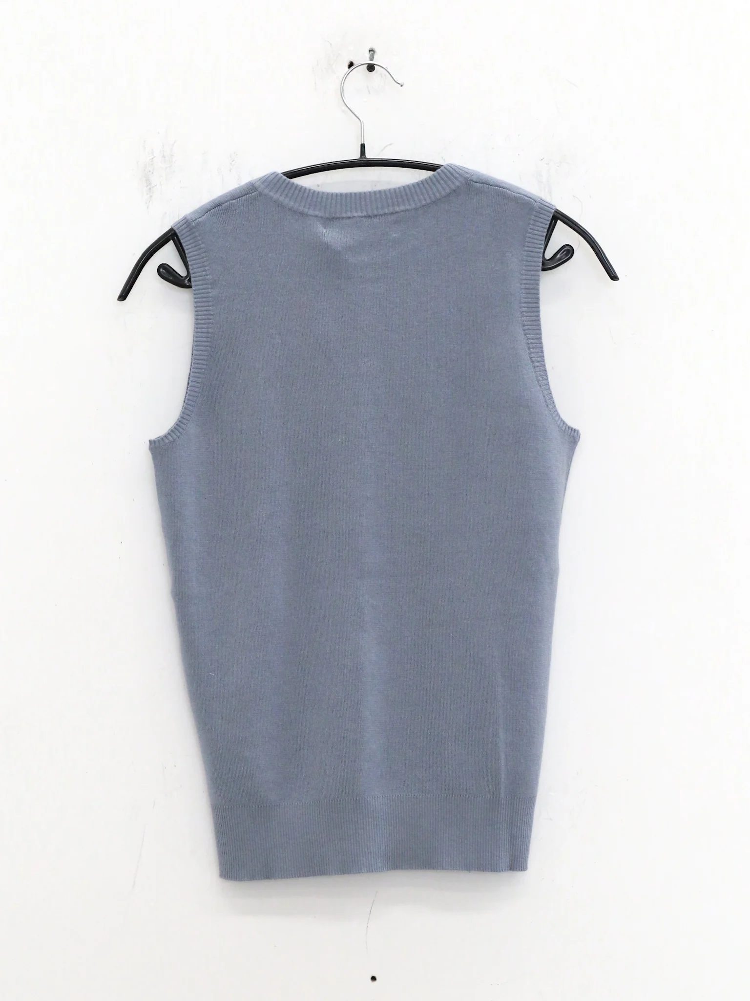 o cloche code 25 Fall/Winter Cotton Cashmere Button Vest (OCC-OH01T873-HL Pastel Gray-Blue) - Image 4