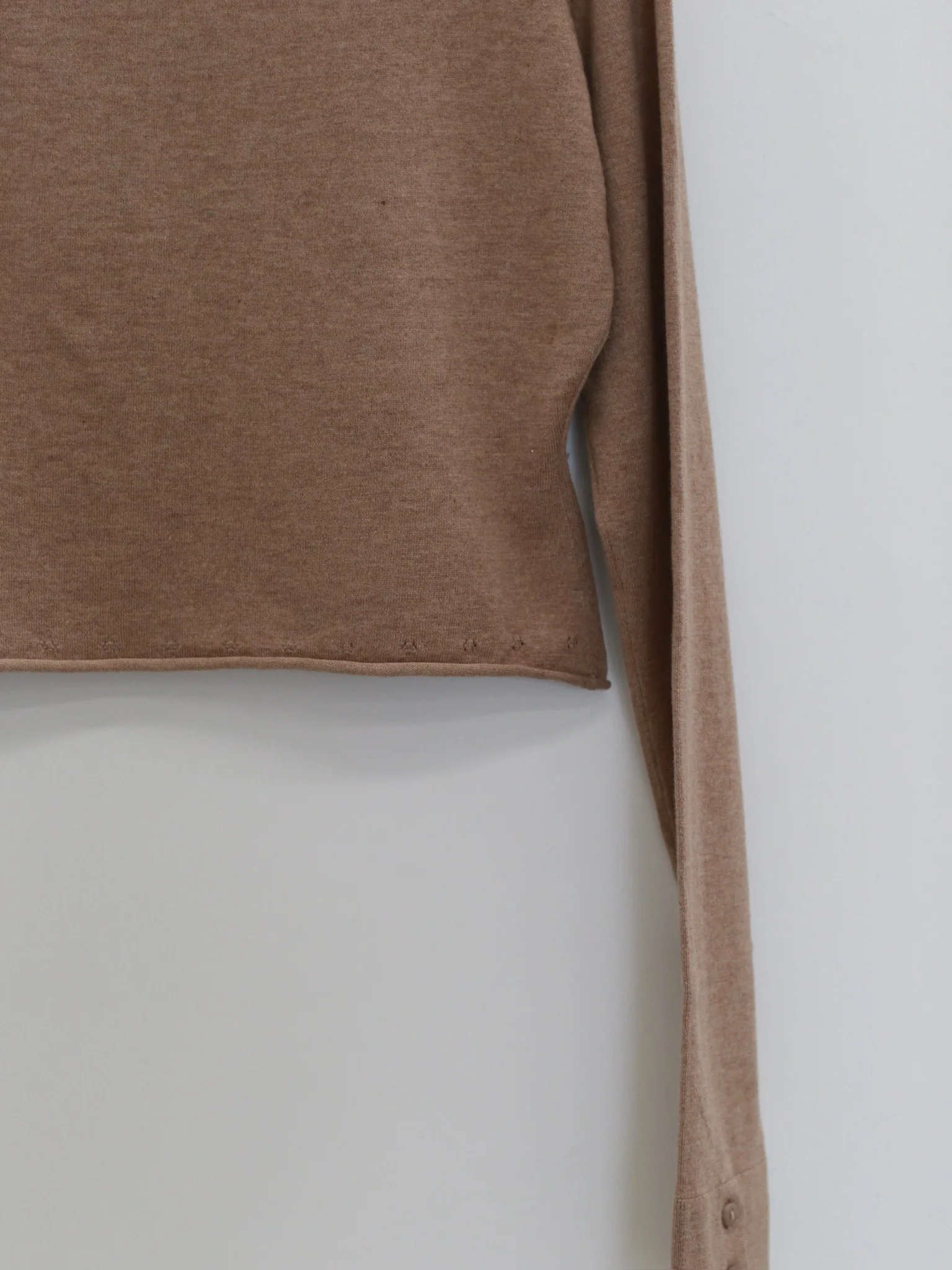 o cloche code 25 Fall/Winter Cotton Cashmere Loose Long-Sleeved Top OCC-OH01T874-MZ BELGE Beige - Image 10