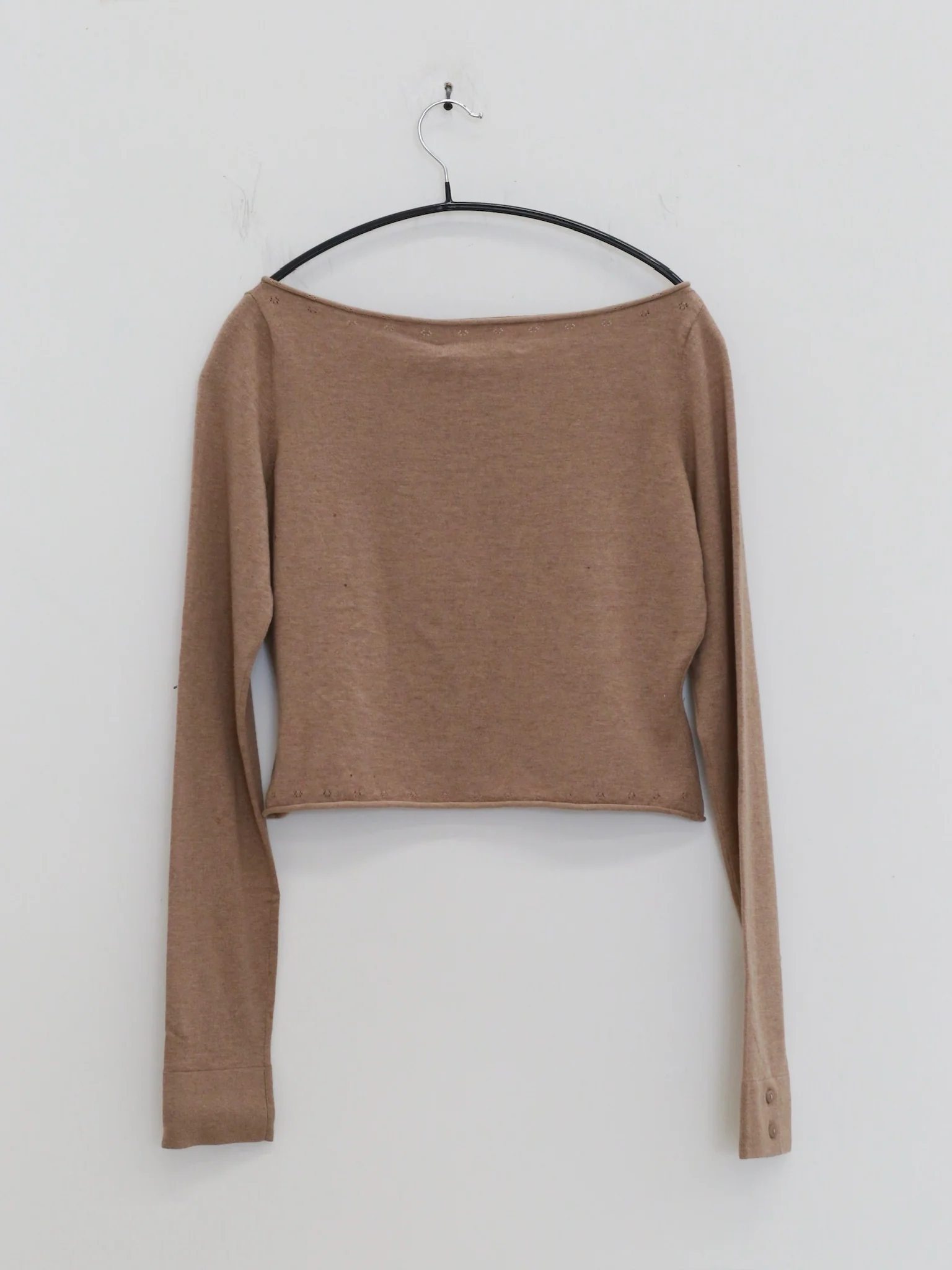 o cloche code 25 Fall/Winter Cotton Cashmere Loose Long-Sleeved Top OCC-OH01T874-MZ BELGE Beige - Image 11