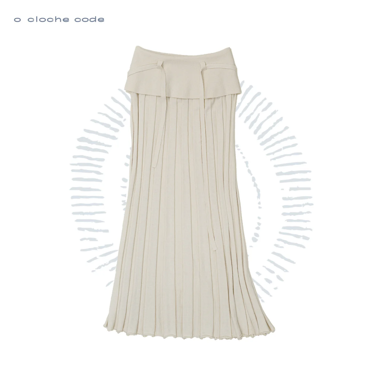 o cloche code 25 Fall/Winter Cotton Cashmere Ribbed Knit Skirt OCC-OH01Q880-WRB WHITE Soft Matte White - Image 12
