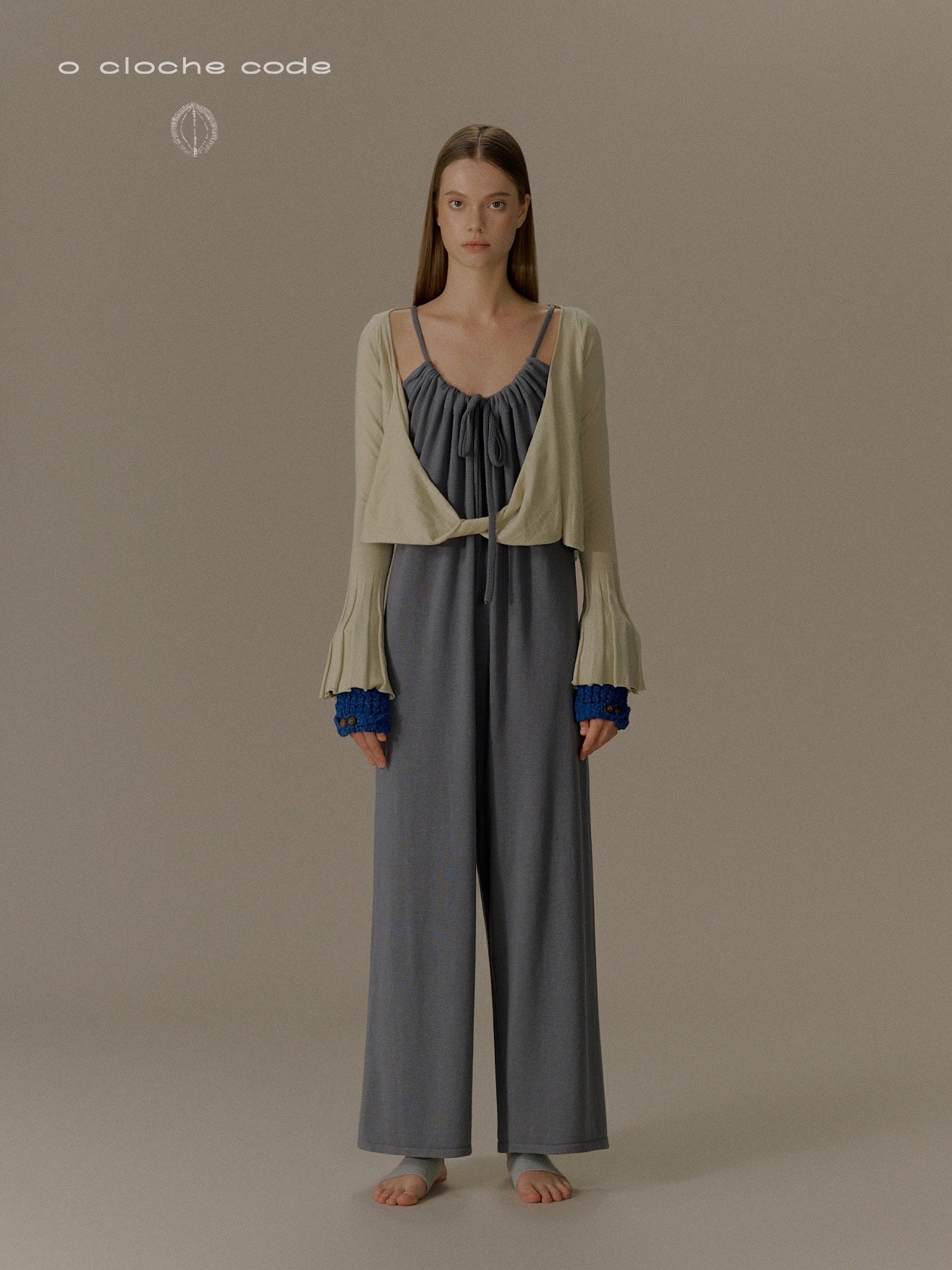 o cloche code 25 Fall/Winter drawstring jumpsuit, merino wool knit, OCC-OH01L896-MSH MOUSSE mousse grey - Image 10