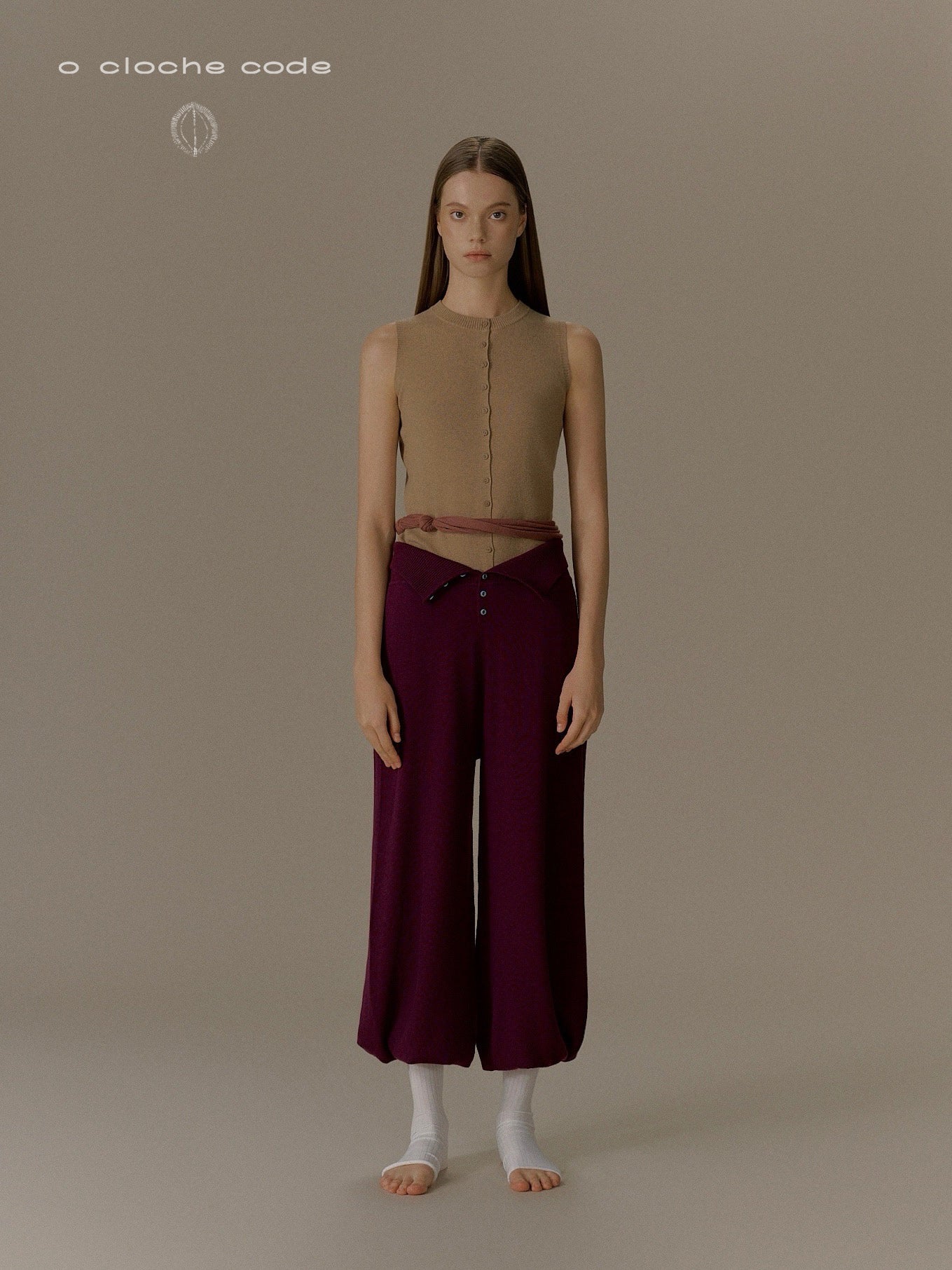 o cloche code 25 Fall/Winter High-Waisted Lantern Pants OCC-OH01P825-JGZ BERRY Purple - Image 6