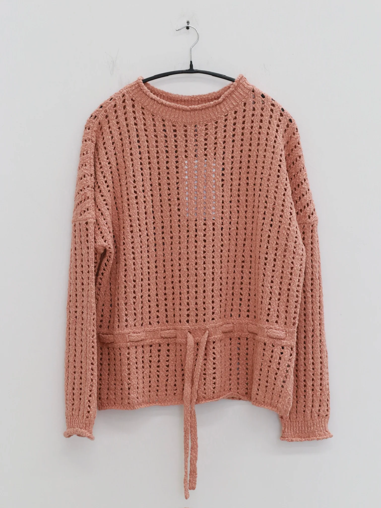 o cloche code 25 Fall/Winter, plus-size cotton drawstring long-sleeved knit sweater, openwork OCC-OH01T884-BLNF BROWNIE (brownie pink) - Image 5