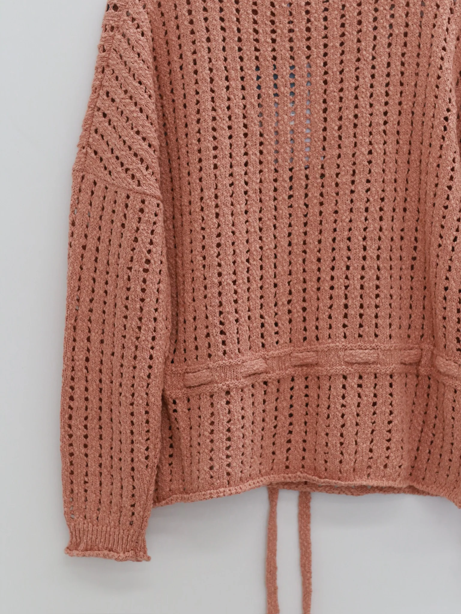 o cloche code 25 Fall/Winter, plus-size cotton drawstring long-sleeved knit sweater, openwork OCC-OH01T884-BLNF BROWNIE (brownie pink) - Image 7