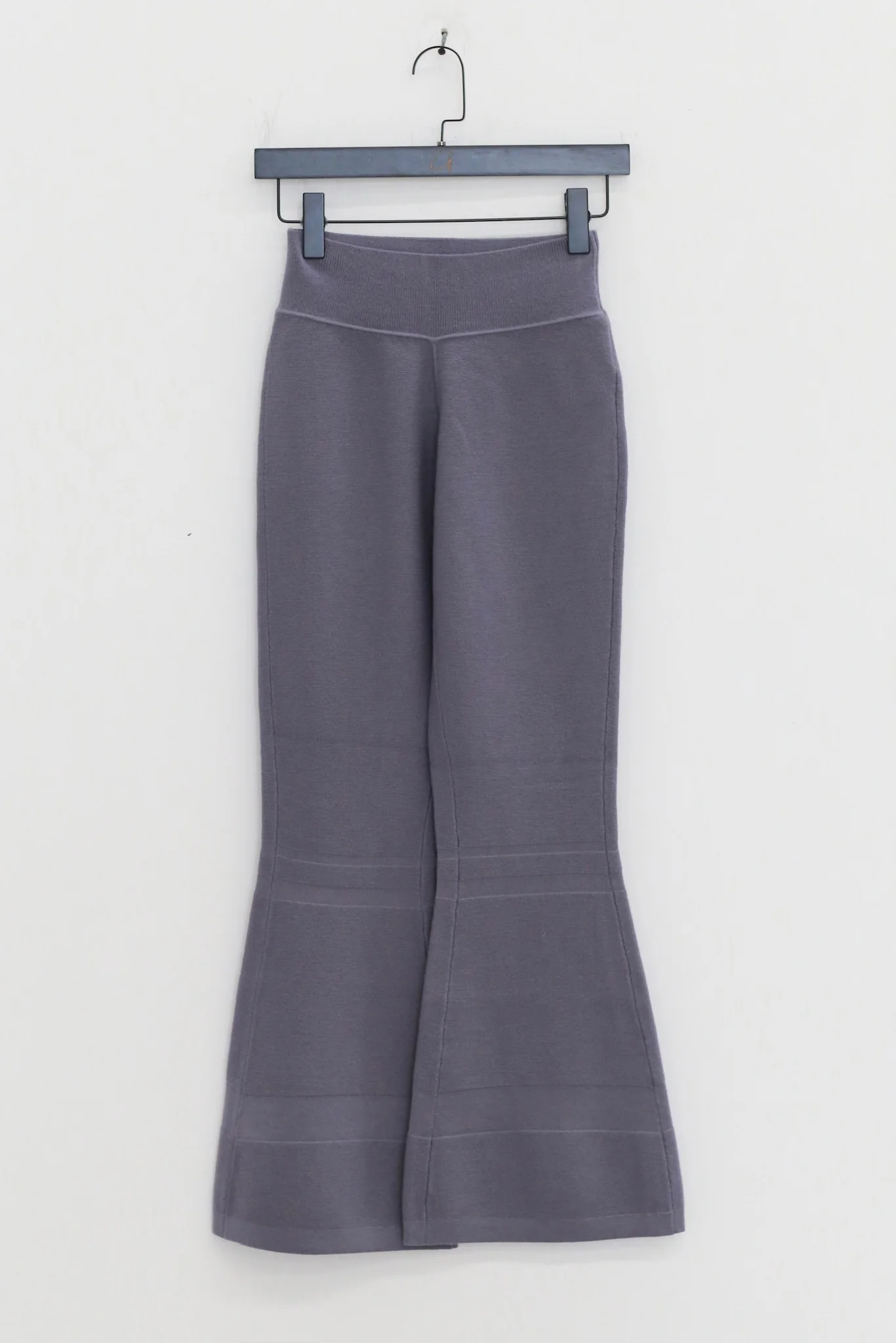 o cloche code 25 Fall/Winter Skinny Flare Pants Merino Wool Knit Trousers Women OCC-OH01P868-FGL French Blue