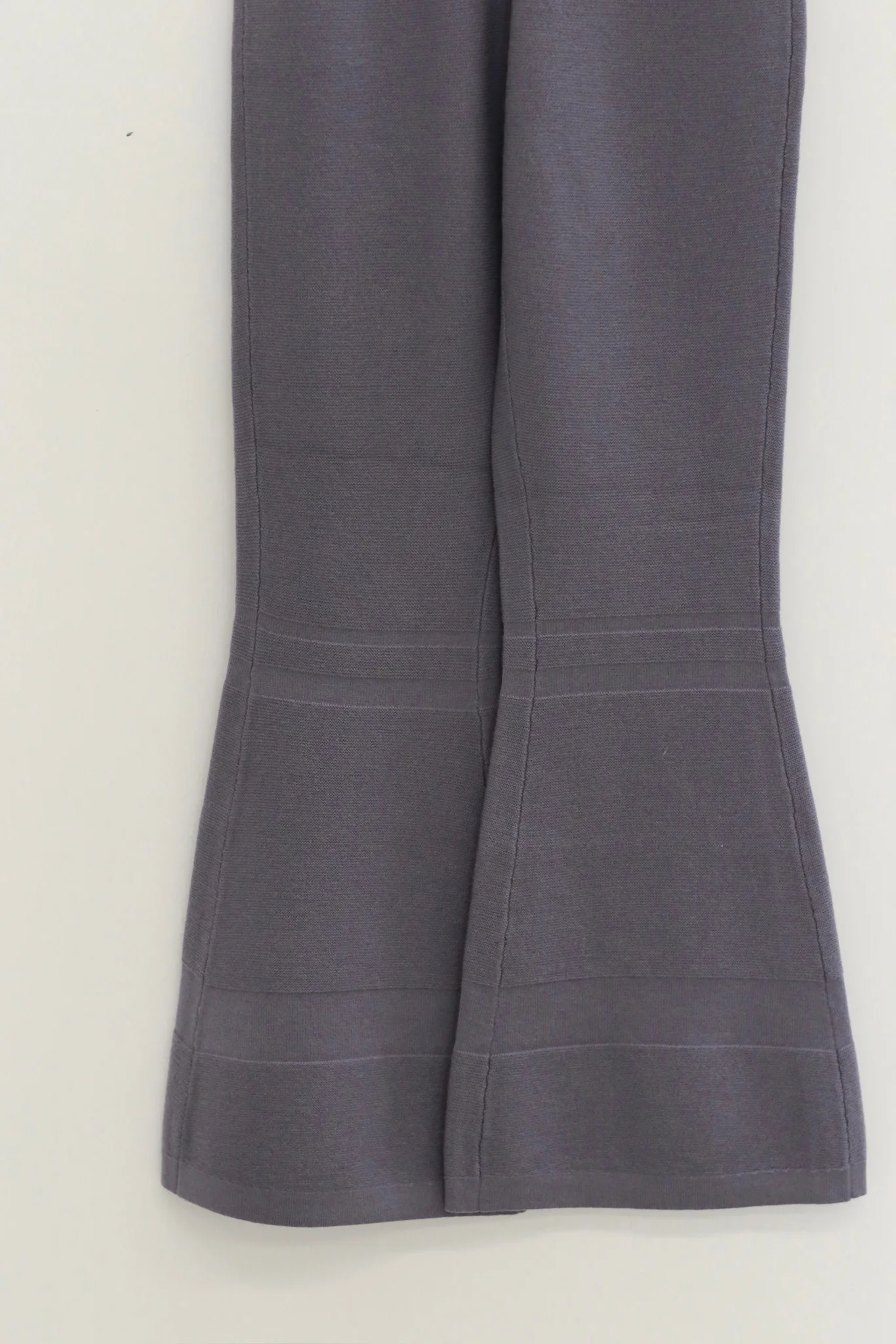 o cloche code 25 Fall/Winter Skinny Flare Pants Merino Wool Knit Trousers Women OCC-OH01P868-FGL French Blue - Image 2