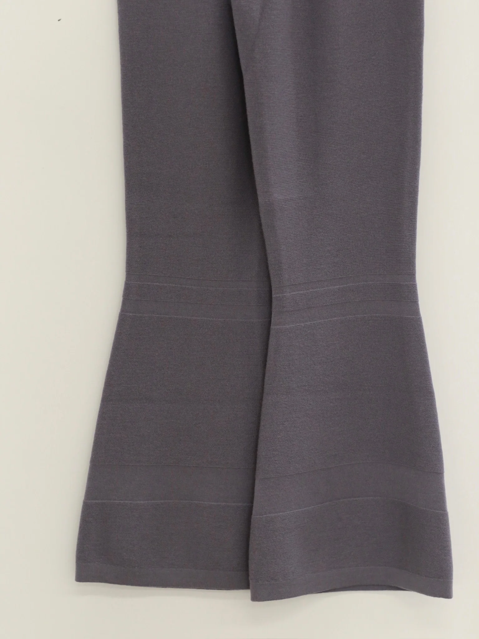 o cloche code 25 Fall/Winter Skinny Flare Pants Merino Wool Knit Trousers Women OCC-OH01P868-FGL French Blue - Image 3