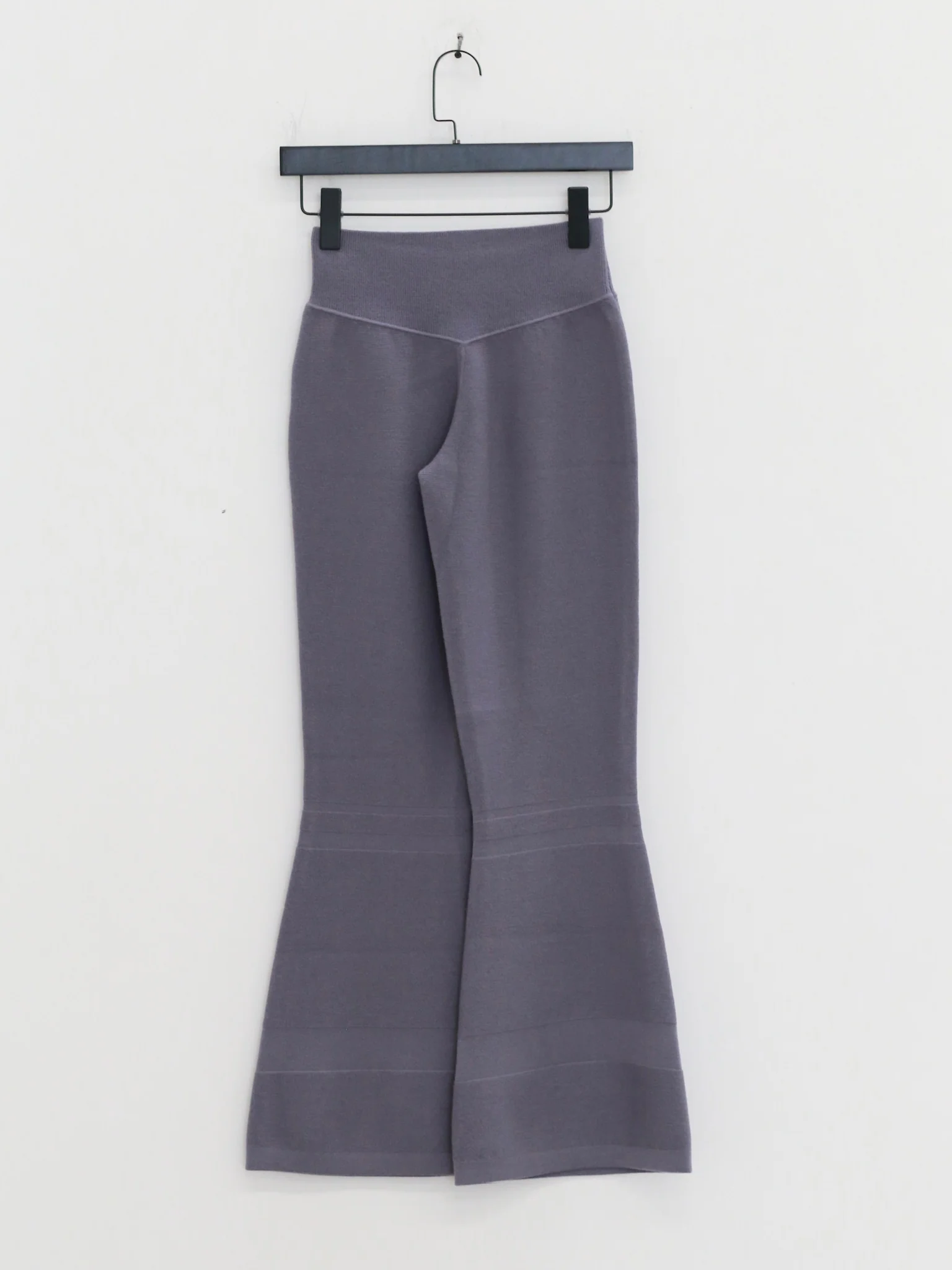 o cloche code 25 Fall/Winter Skinny Flare Pants Merino Wool Knit Trousers Women OCC-OH01P868-FGL French Blue - Image 4