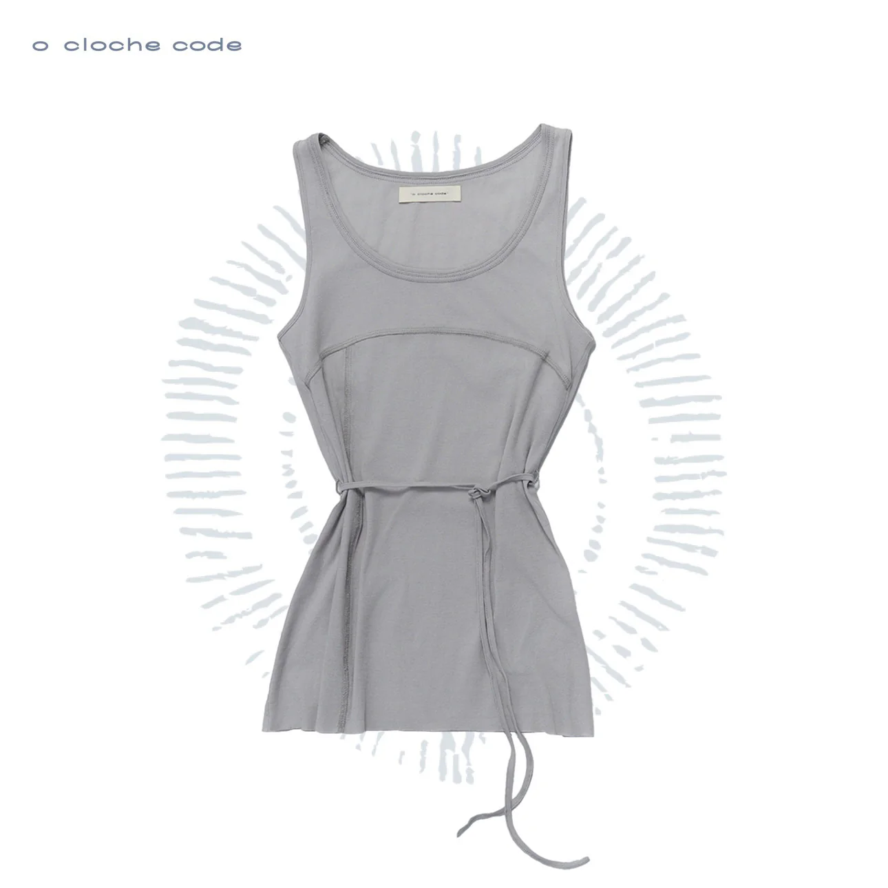 o cloche Code 26SS Casual Lace-Up Vest OCC-OS26SV002P-WH (Pewter Grey) - Image 5